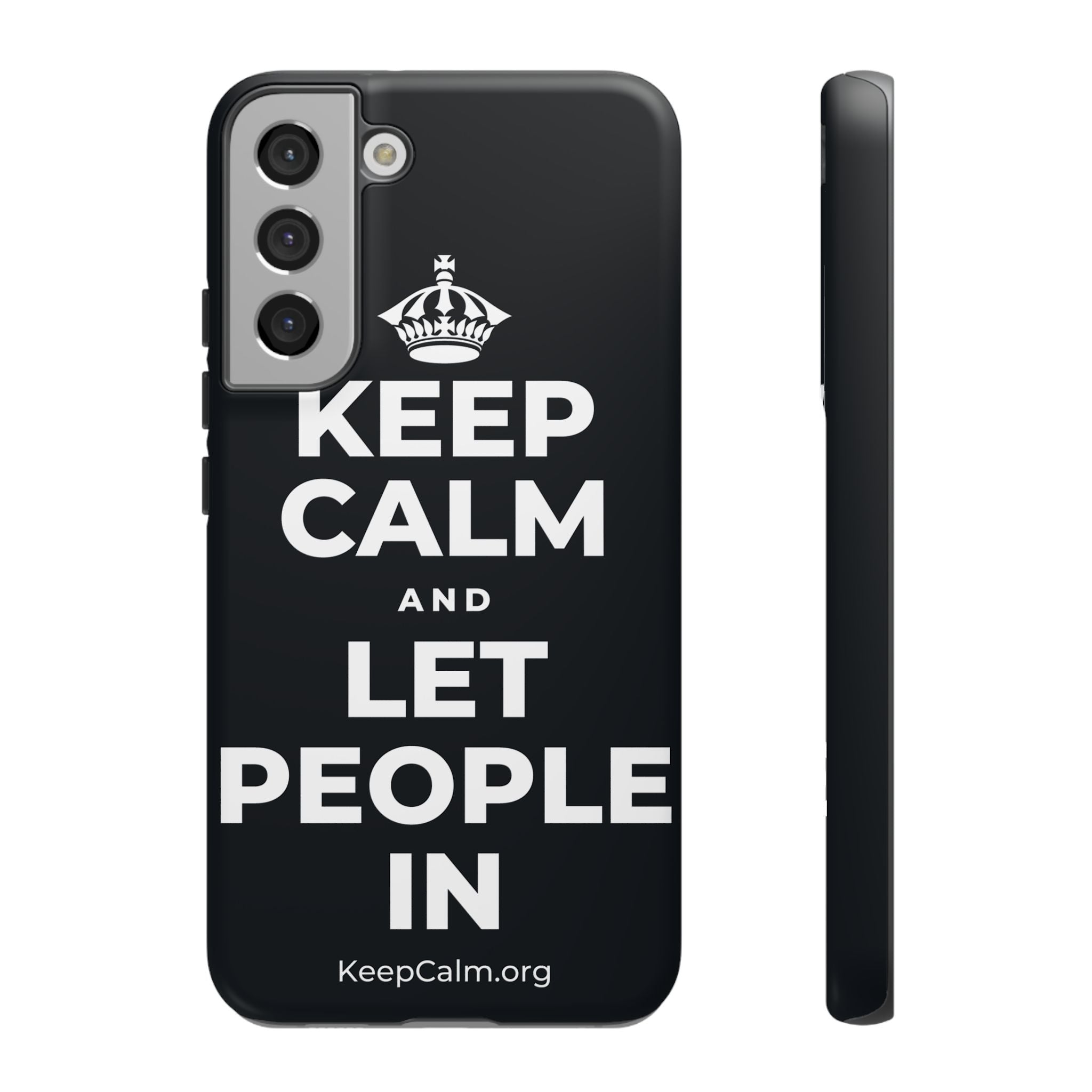 KEEP CALM AND LET PEOPLE IN Phone Case (Dark)