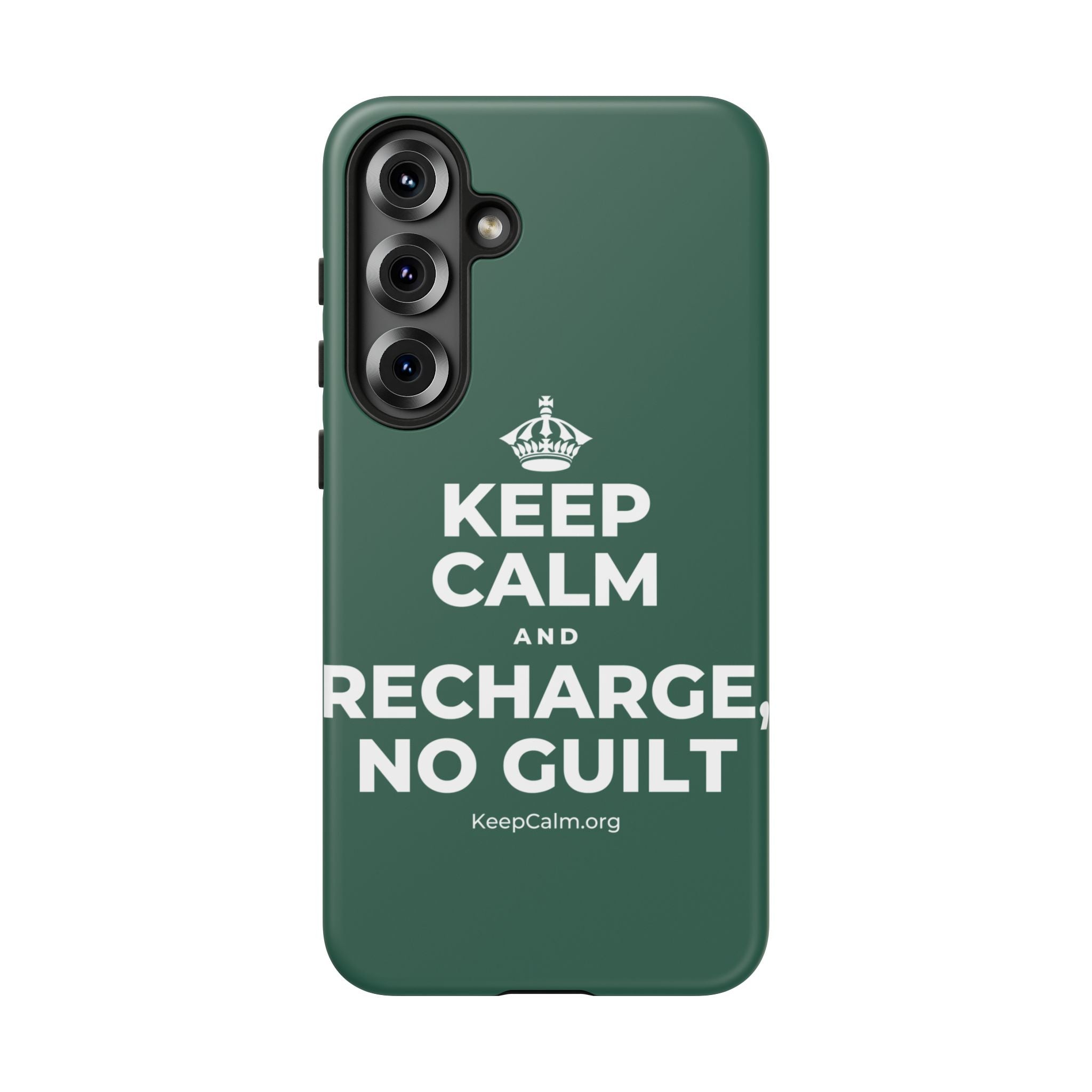 KEEP CALM AND RECHARGE, NO GUILT Phone Case