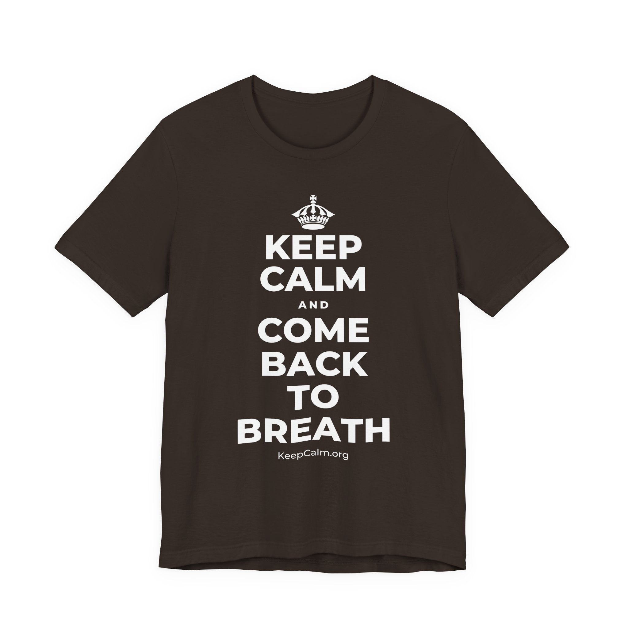 KEEP CALM AND COME BACK TO BREATH T-Shirt (Soft Cream–Heather Mauve)