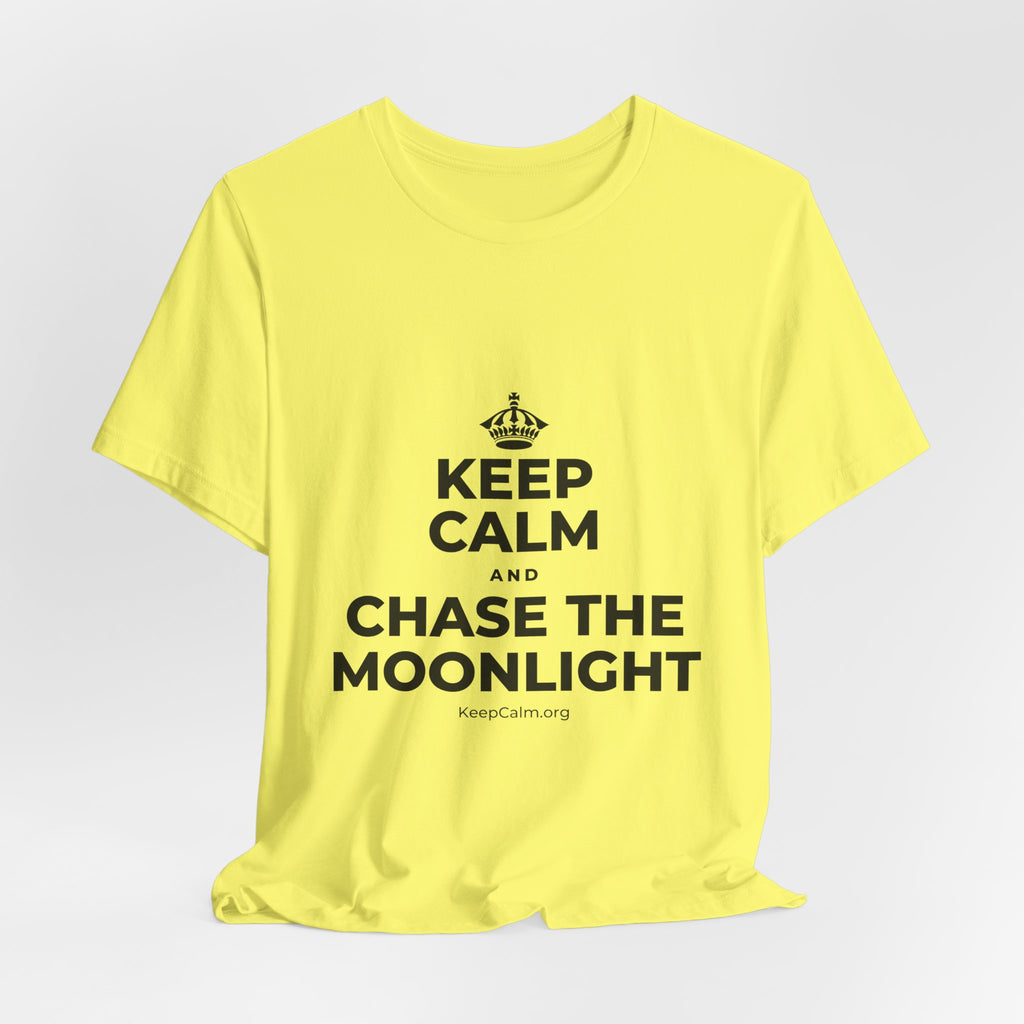 KEEP CALM AND CHASE THE MOONLIGHT T-Shirt (Soft Cream–Heather Mauve)