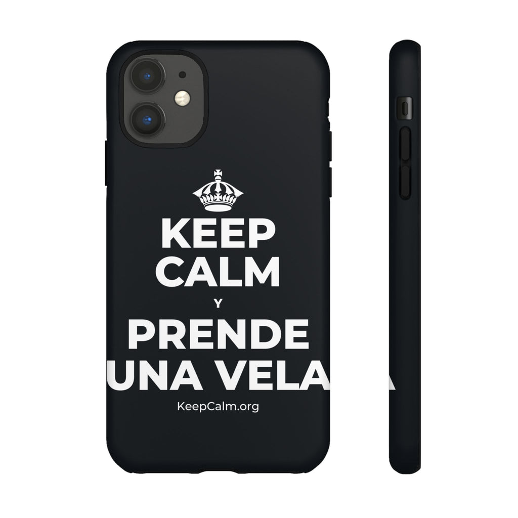 KEEP CALM Y PRENDE UNA VELA Phone Case (Dark)