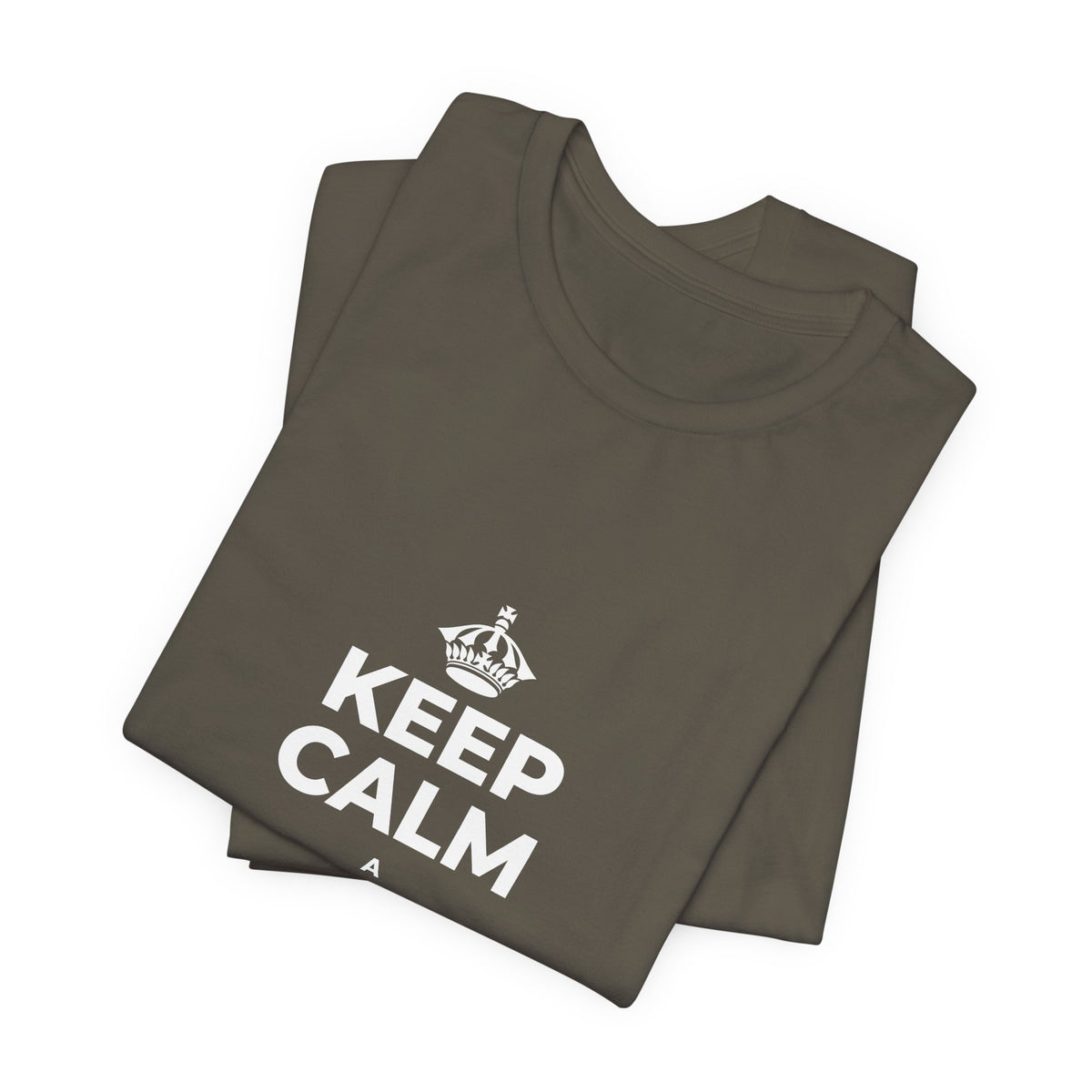 KEEP CALM A HOʻOMAHA, A LAILA KŪ T-Shirt (White–Asphalt)