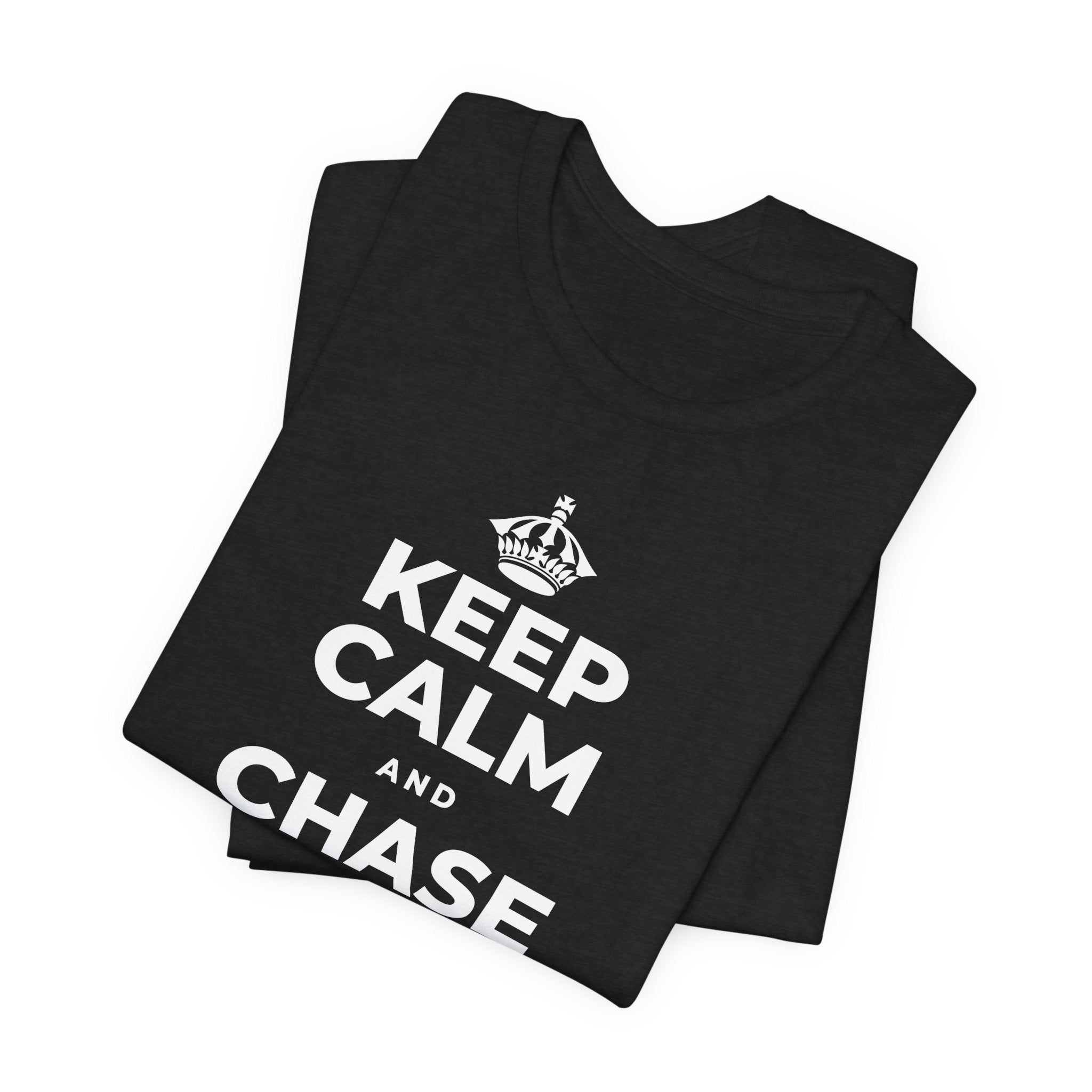 KEEP CALM AND CHASE THE LONG DAYS T-Shirt (Soft Cream–Heather Mauve)