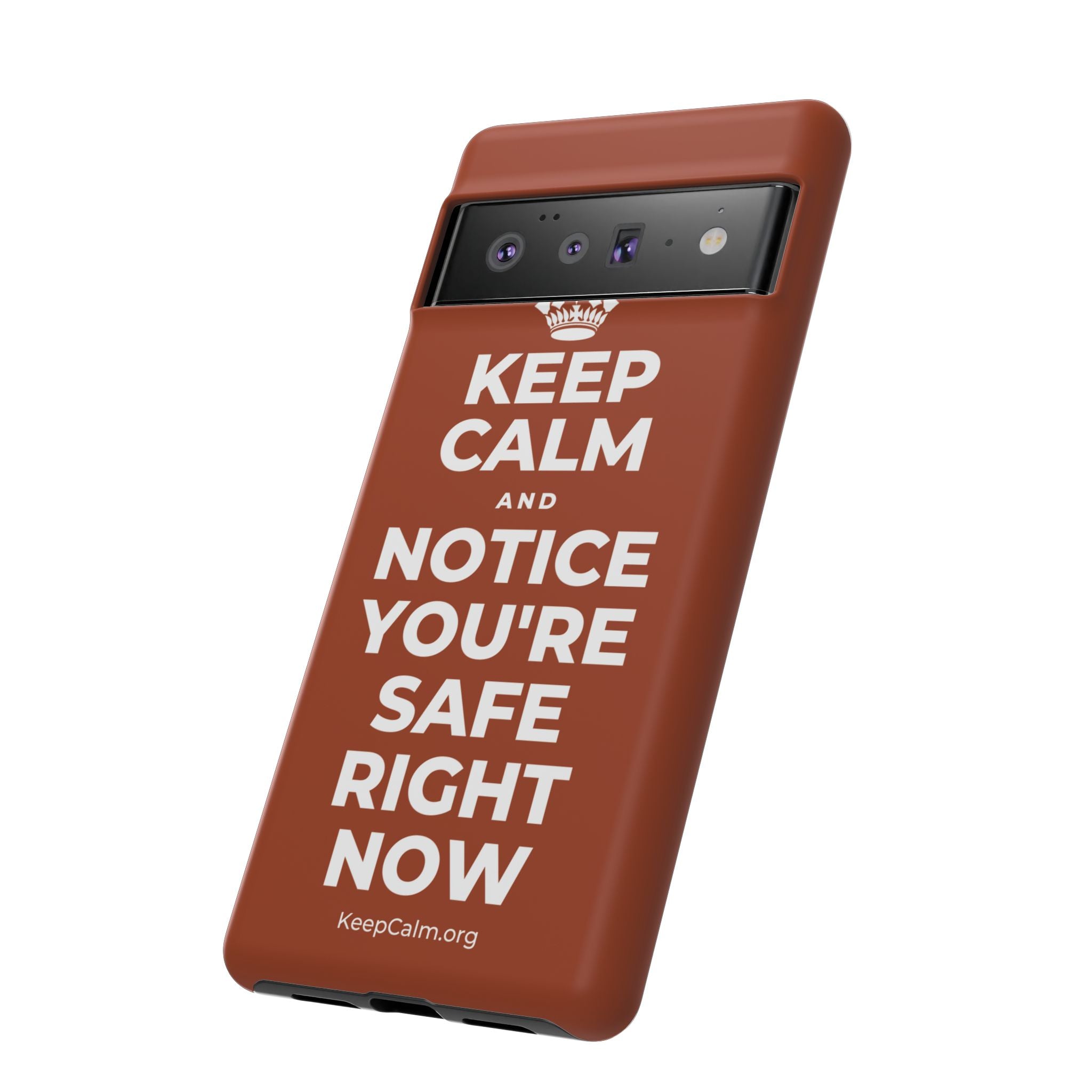 KEEP CALM AND NOTICE YOU'RE SAFE RIGHT NOW Phone Case