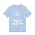 KEEP CALM DA YI ƘARAMIN JERIN ABUBUWA T-Shirt (Baby Blue–Silver)