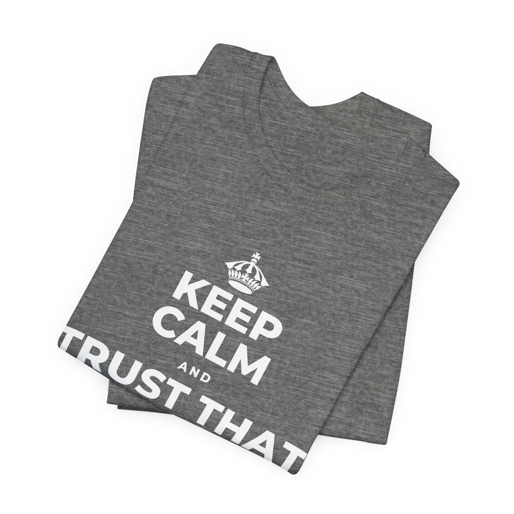 KEEP CALM AND TRUST THAT YOU'RE DOING YOUR BEST T-Shirt (Baby Blue–Silver)