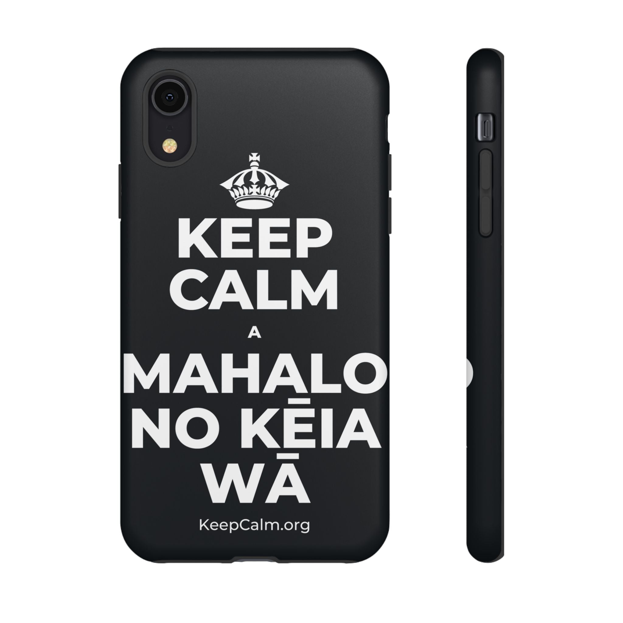KEEP CALM A MAHALO NO KĒIA WĀ Phone Case (Dark)