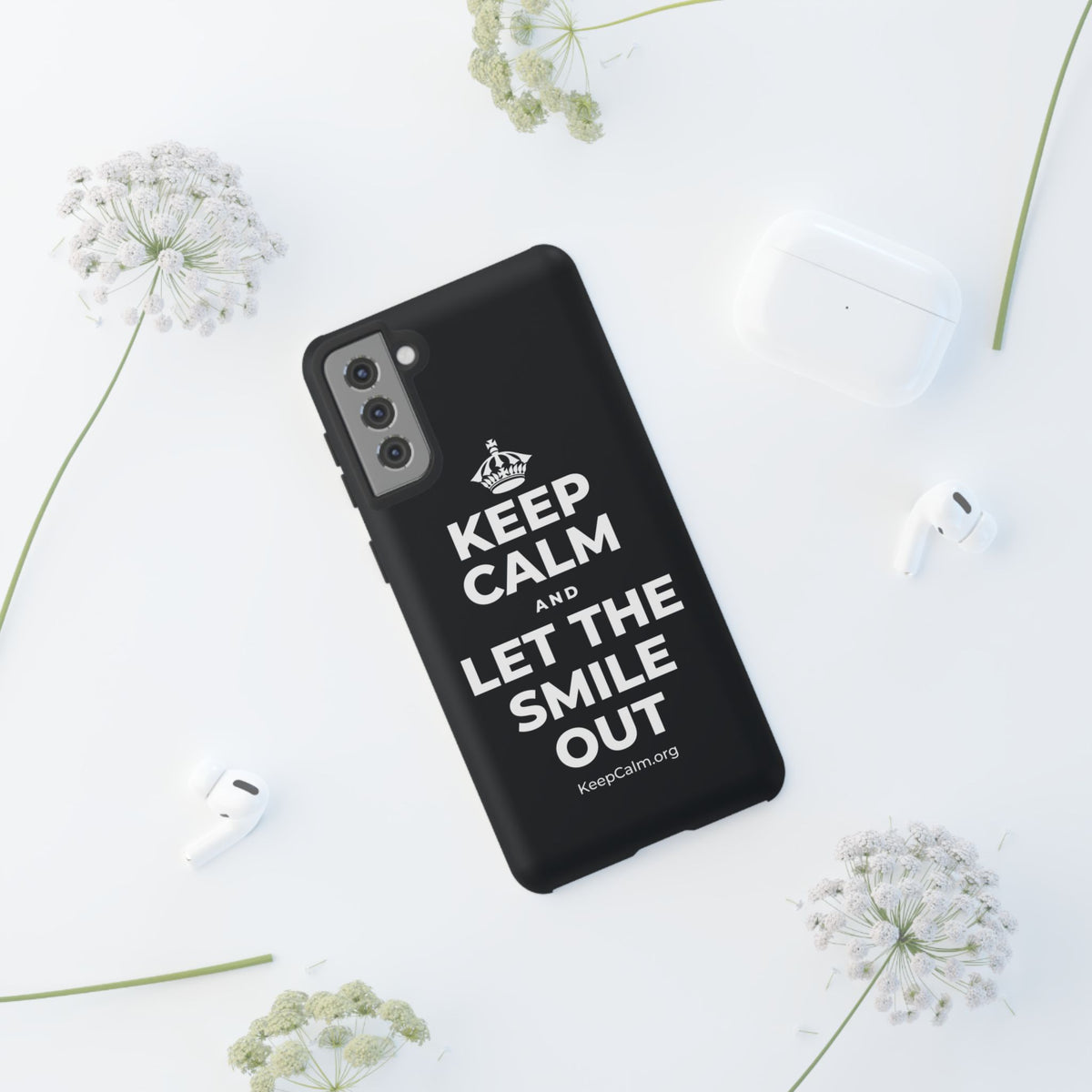 KEEP CALM AND LET THE SMILE OUT Phone Case (Dark)