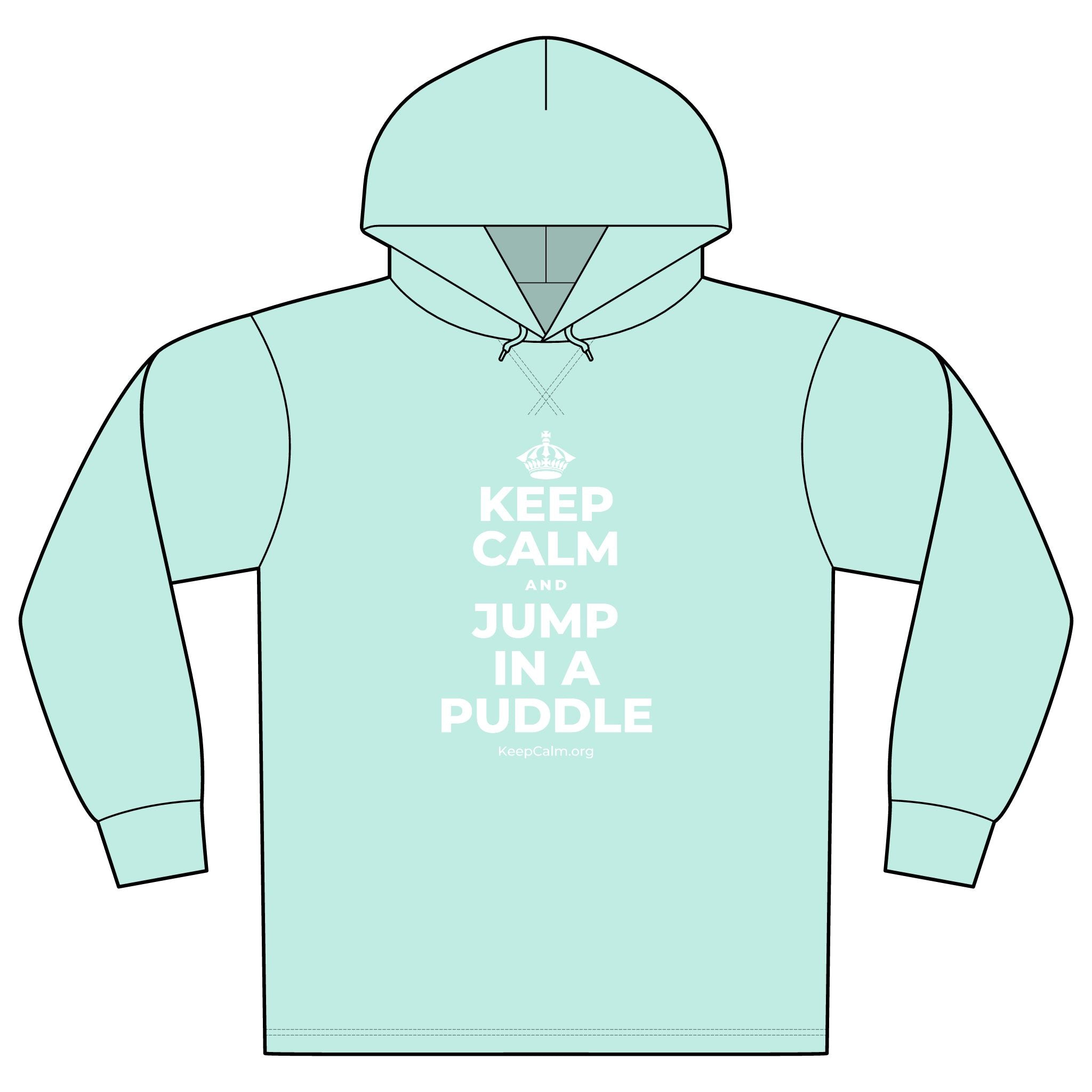 KEEP CALM AND JUMP IN A PUDDLE Organic Hoodie Tee