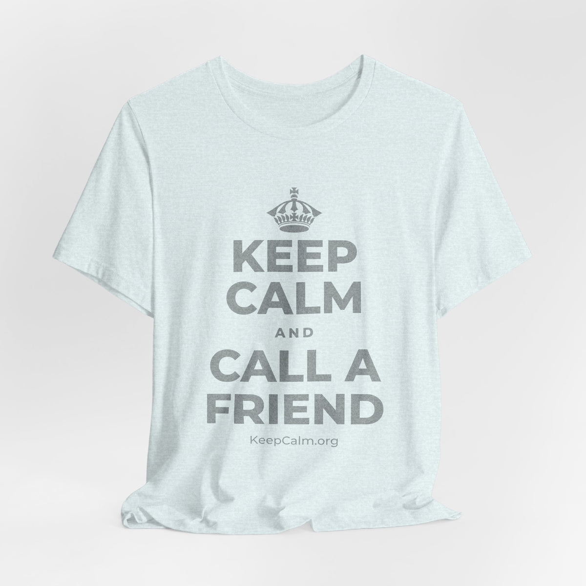 KEEP CALM AND CALL A FRIEND T-Shirt (Soft Cream–Heather Mauve)