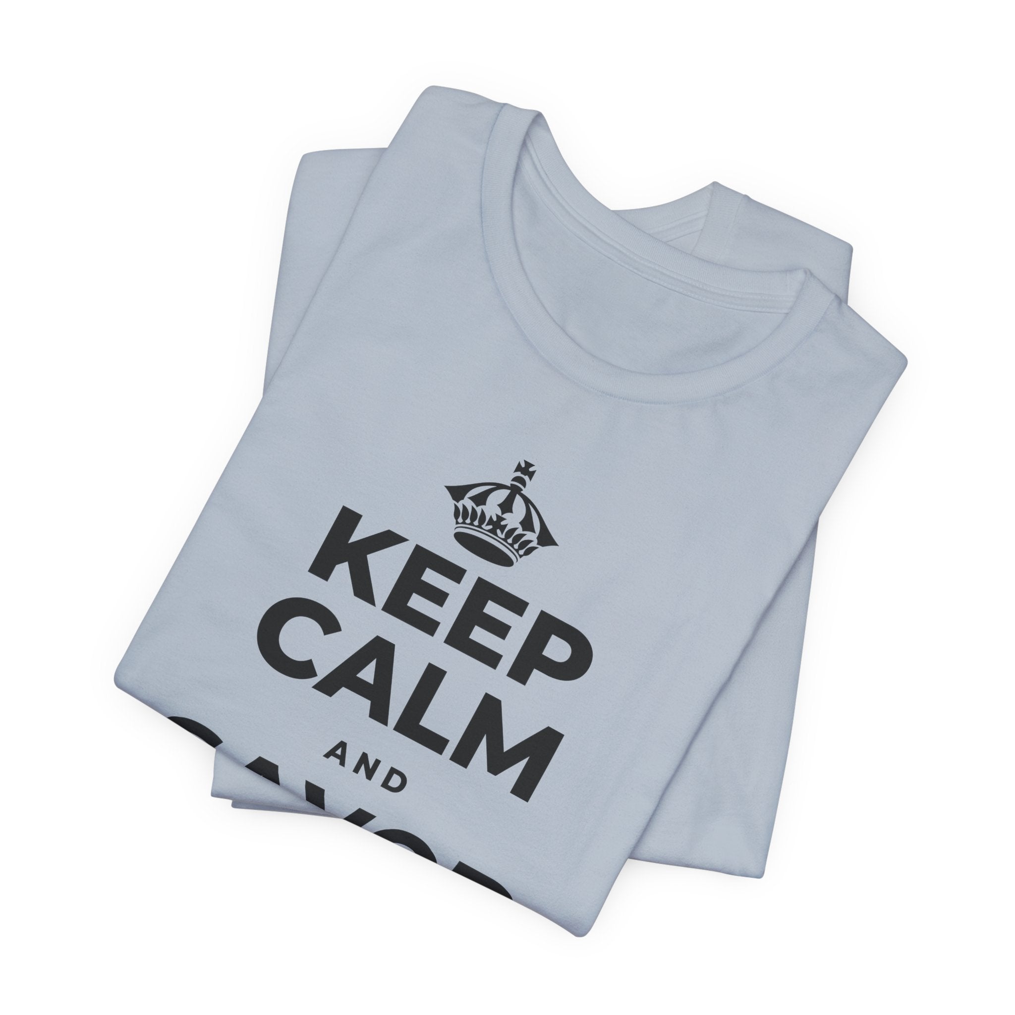 KEEP CALM AND SAVOR THIS MOMENT T-Shirt (White–Asphalt)