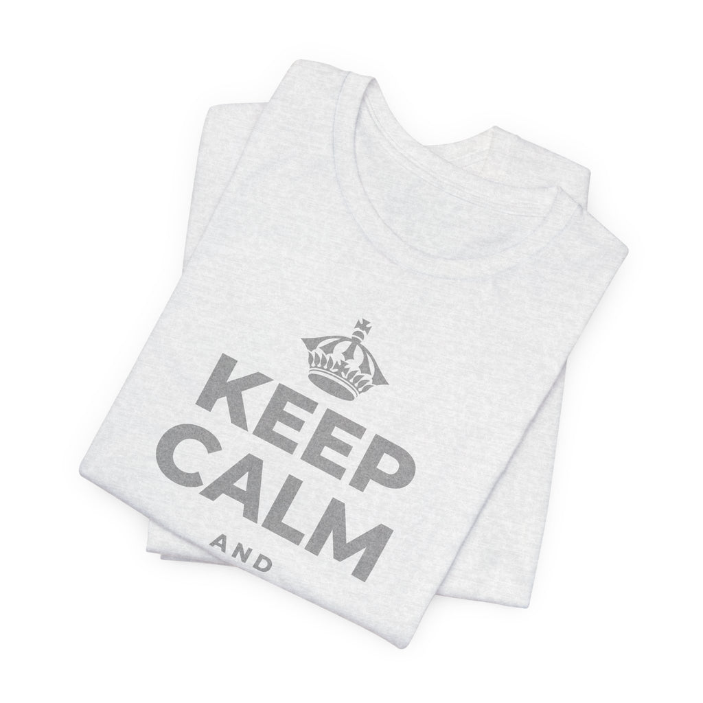 KEEP CALM AND انعم بالشمس T-Shirt (Soft Cream–Heather Mauve)