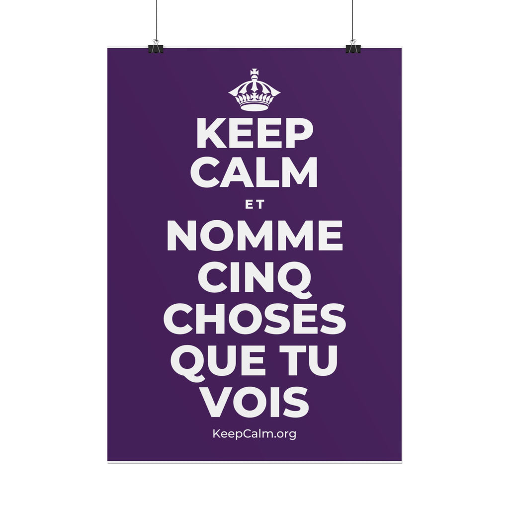 KEEP CALM ET NOMME CINQ CHOSES QUE TU VOIS Poster