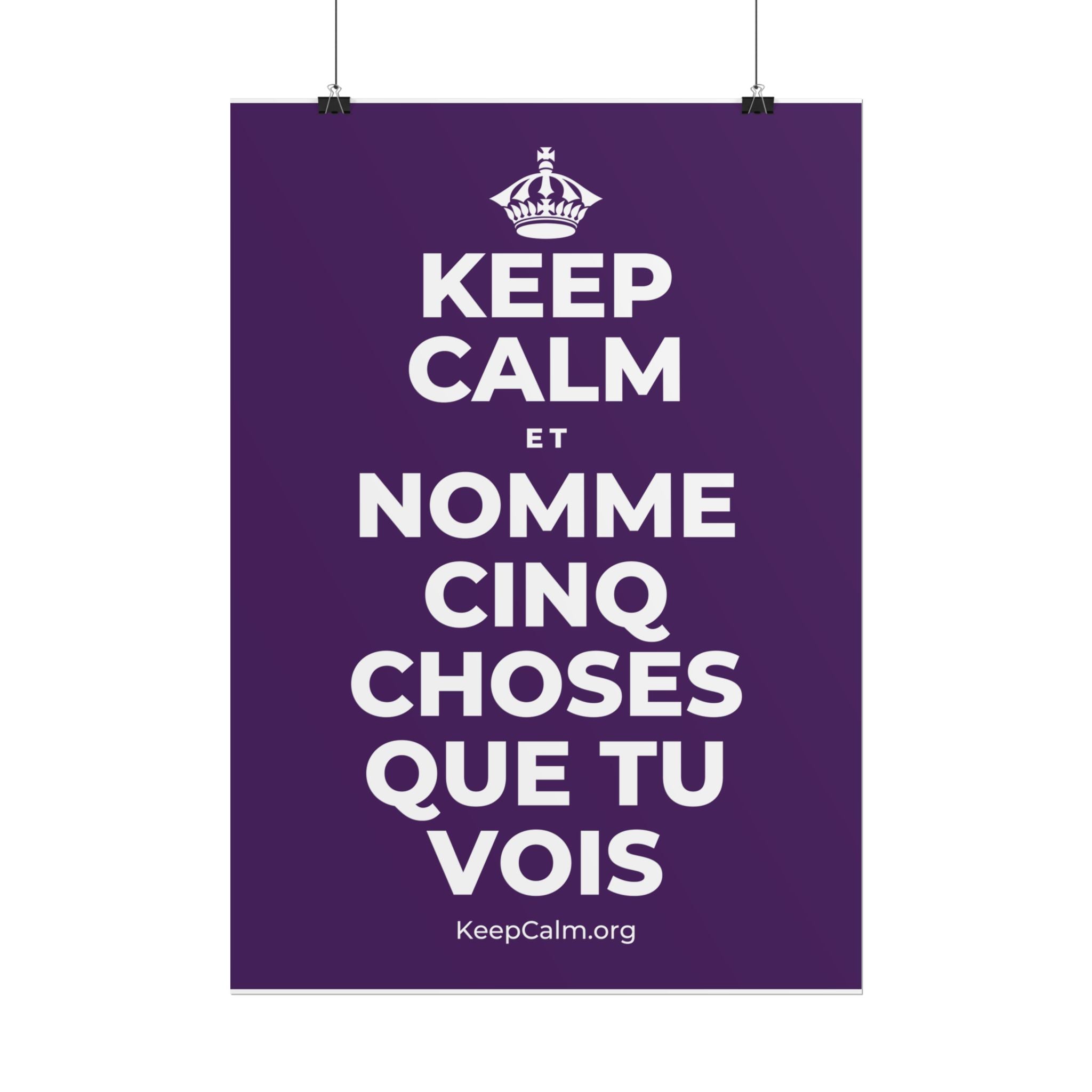 KEEP CALM ET NOMME CINQ CHOSES QUE TU VOIS Poster