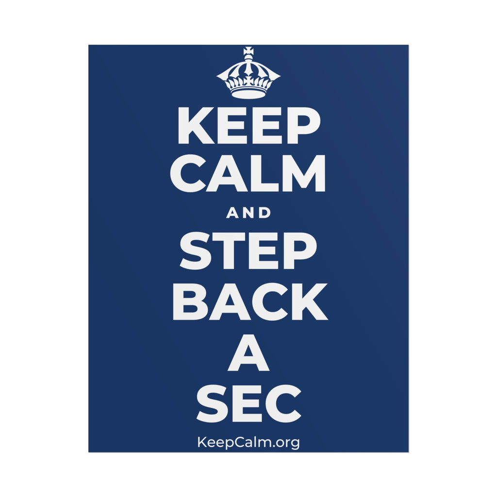 KEEP CALM AND STEP BACK A SEC Poster