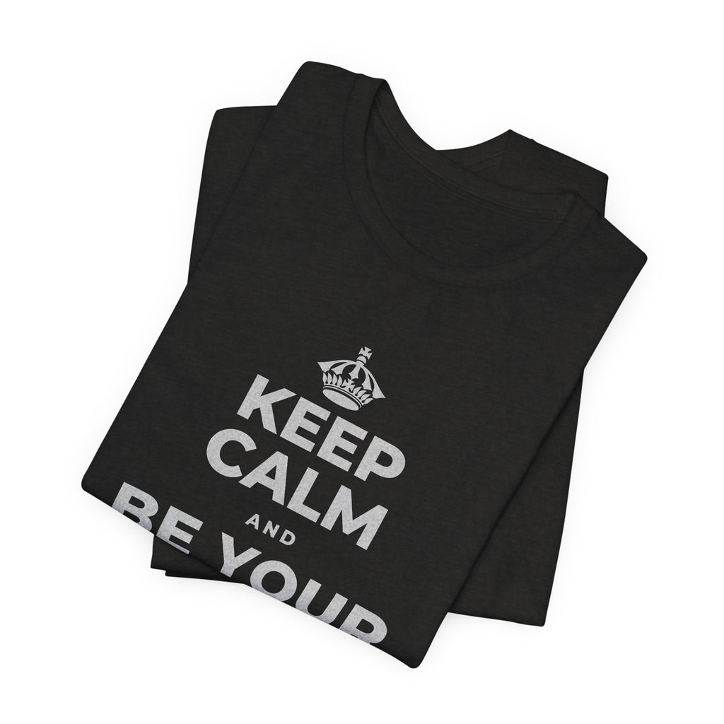 KEEP CALM AND BE YOUR OWN VALENTINE T-Shirt (Soft Cream–Heather Mauve)