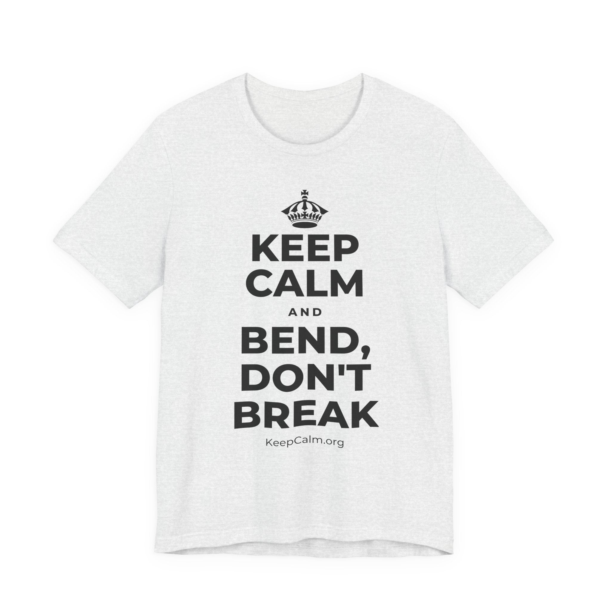 KEEP CALM AND BEND, DON'T BREAK T-Shirt (Soft Cream–Heather Mauve)