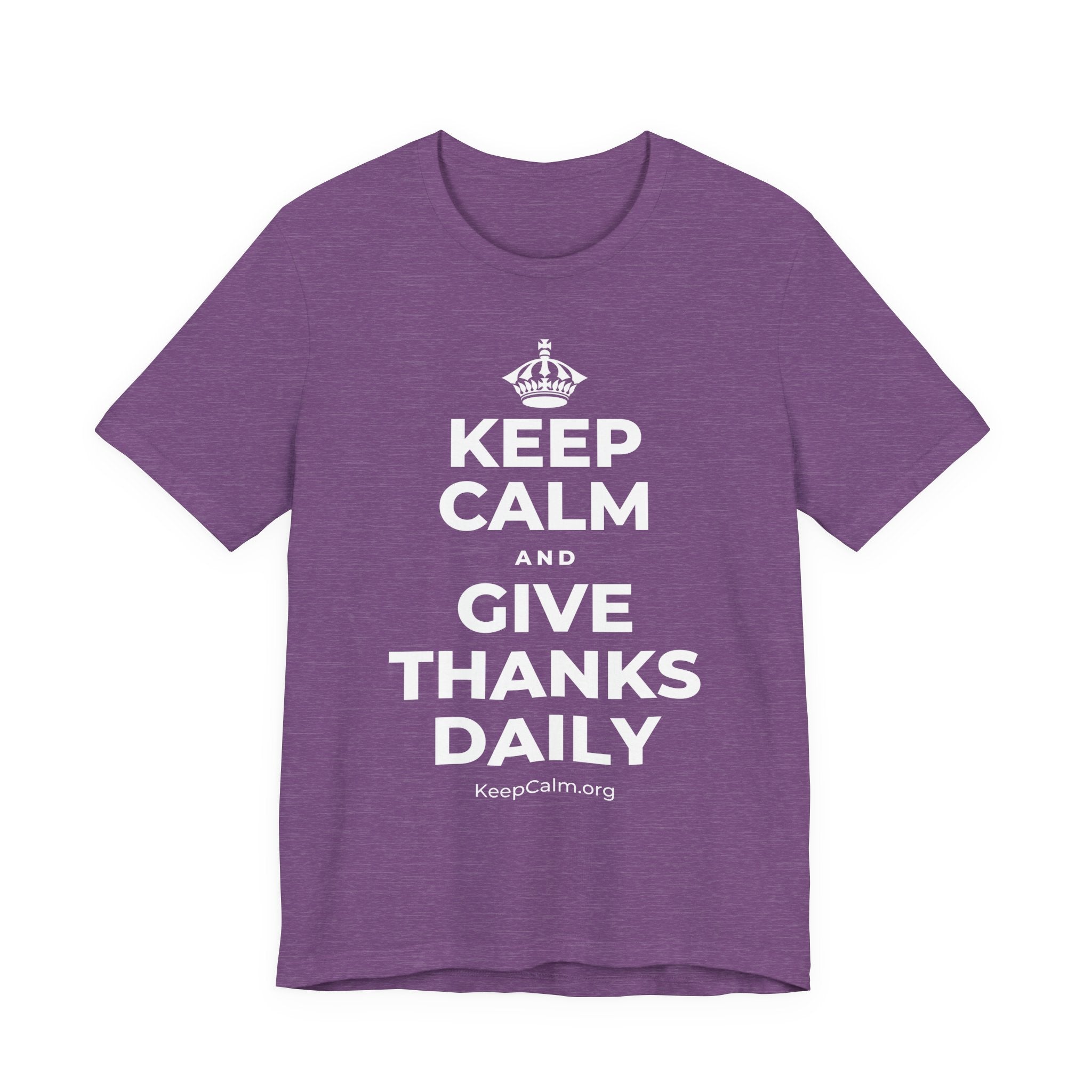 KEEP CALM AND GIVE THANKS DAILY T-Shirt (Baby Blue–Silver)