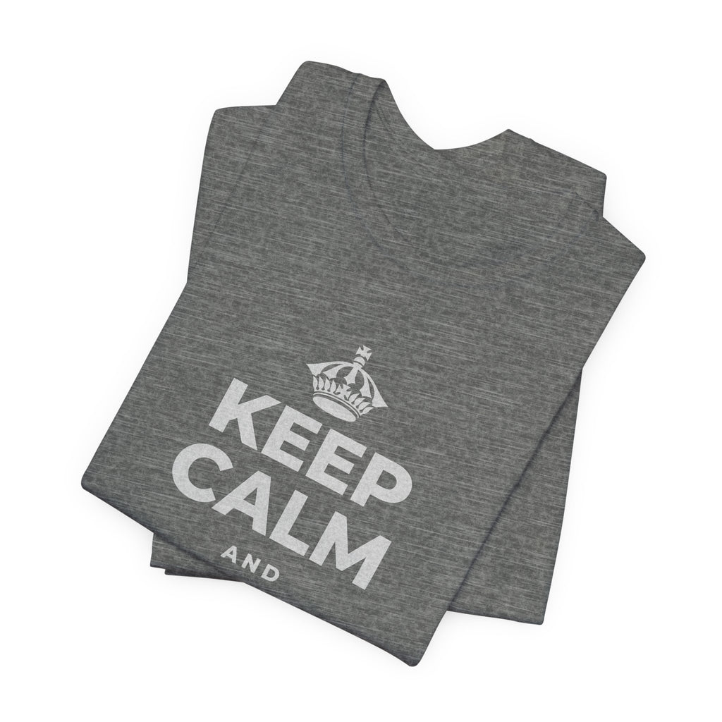 KEEP CALM AND BREATHE SLOWLY T-Shirt (Baby Blue–Silver)