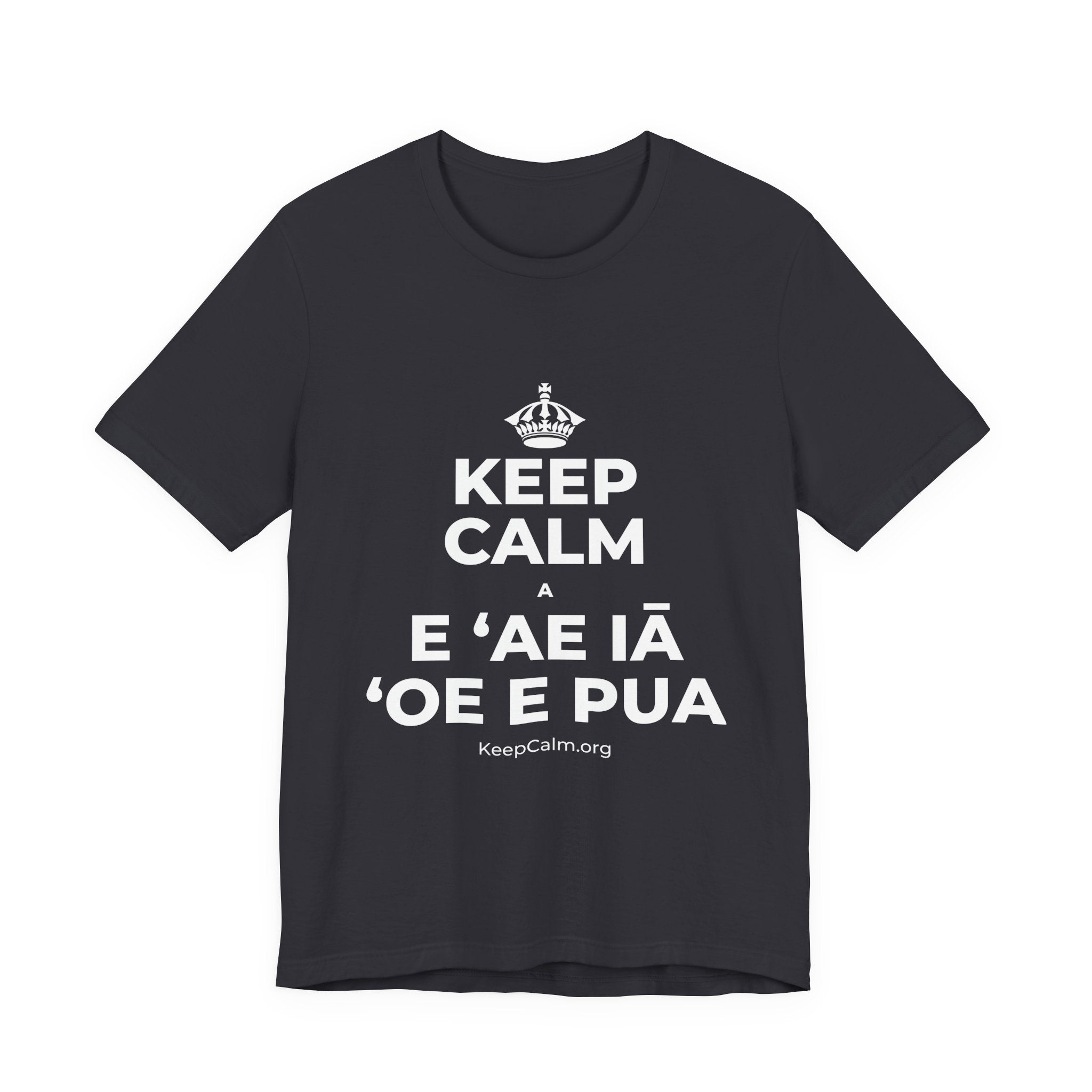 KEEP CALM A E ʻAE IĀ ʻOE E PUA T-Shirt (Baby Blue–Silver)