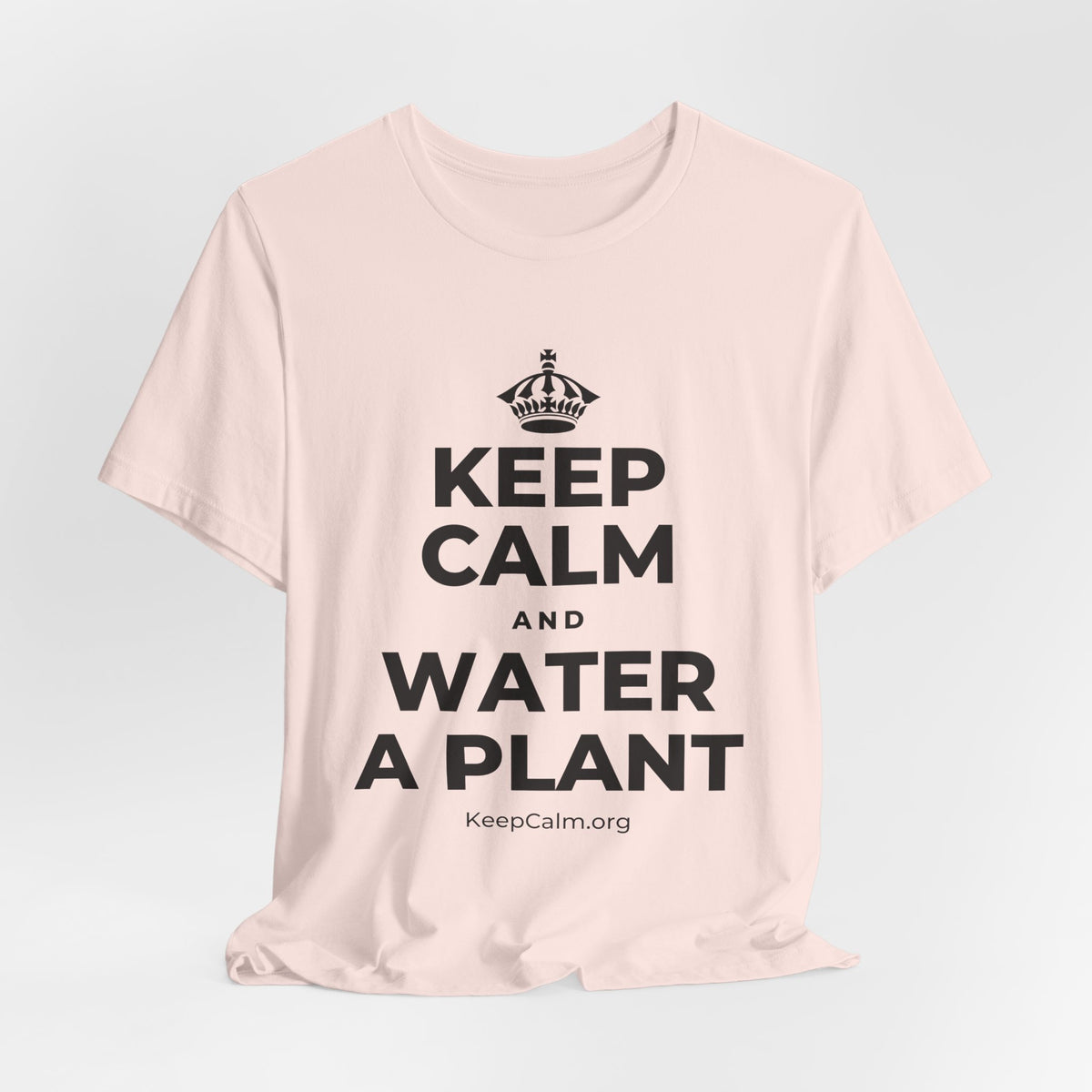 KEEP CALM AND WATER A PLANT T-Shirt (Soft Cream–Heather Mauve)