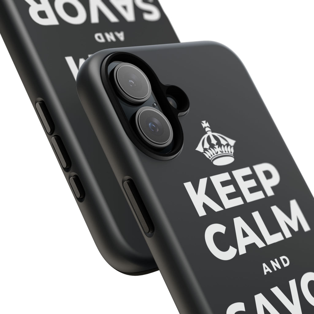 KEEP CALM AND SAVOR THIS MOMENT Phone Case (Dark)