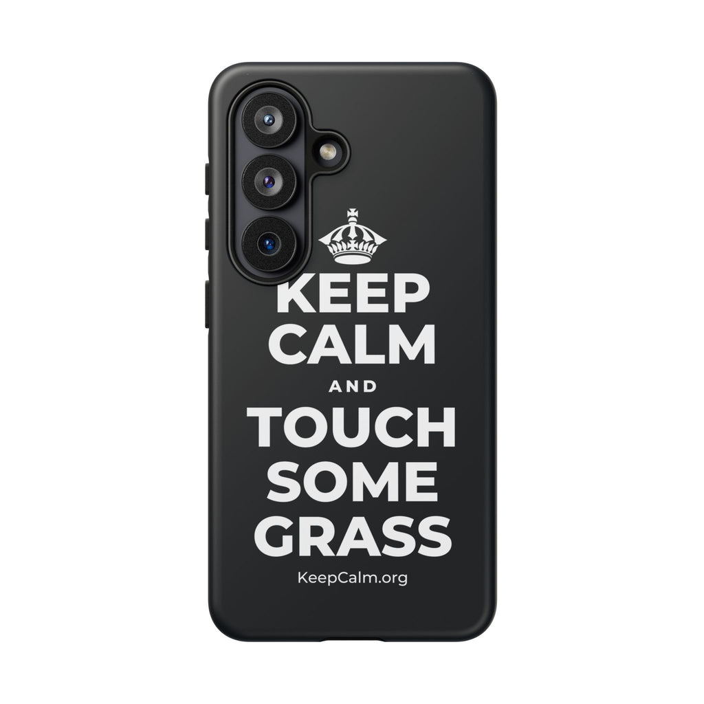 KEEP CALM AND TOUCH SOME GRASS Phone Case (Dark)