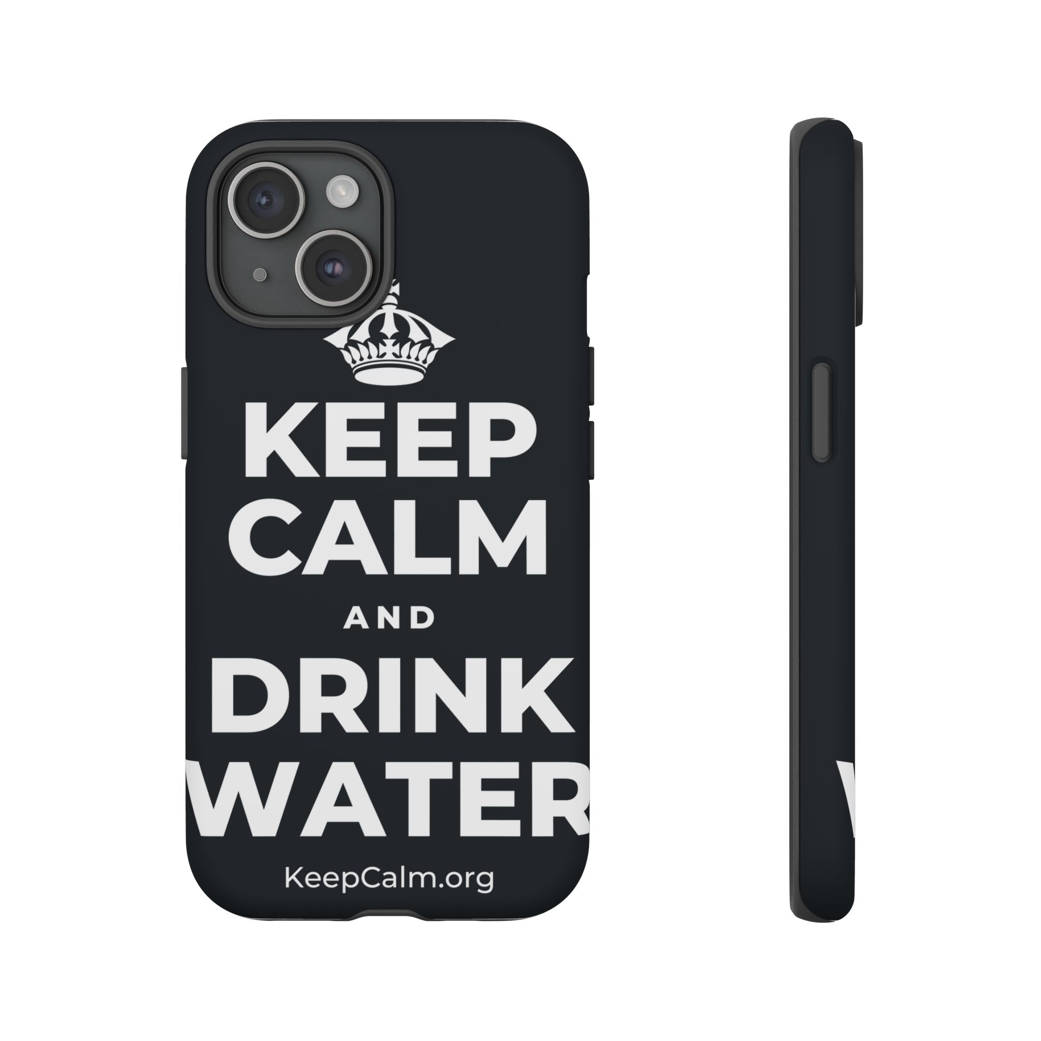 KEEP CALM AND DRINK WATER Phone Case (Dark)
