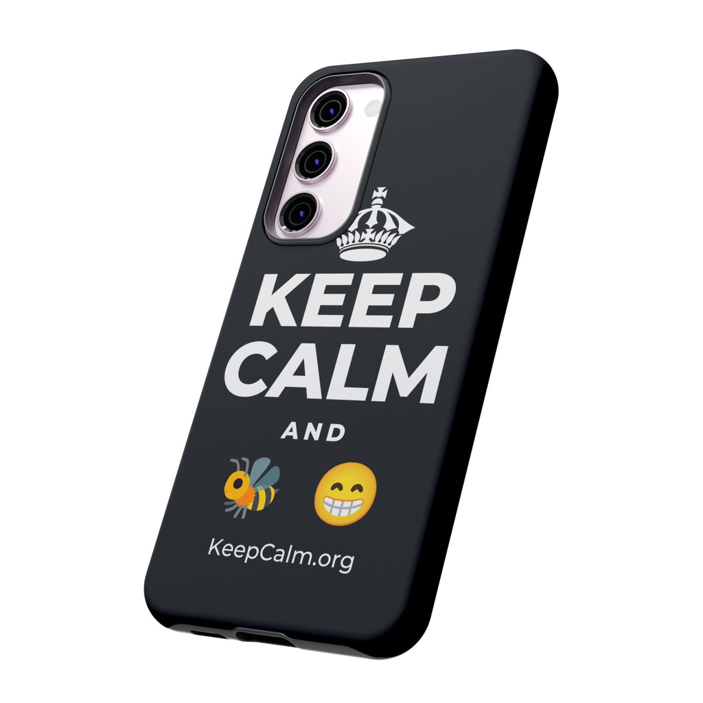 KEEP CALM AND BEE HAPPY Phone Case (Dark)