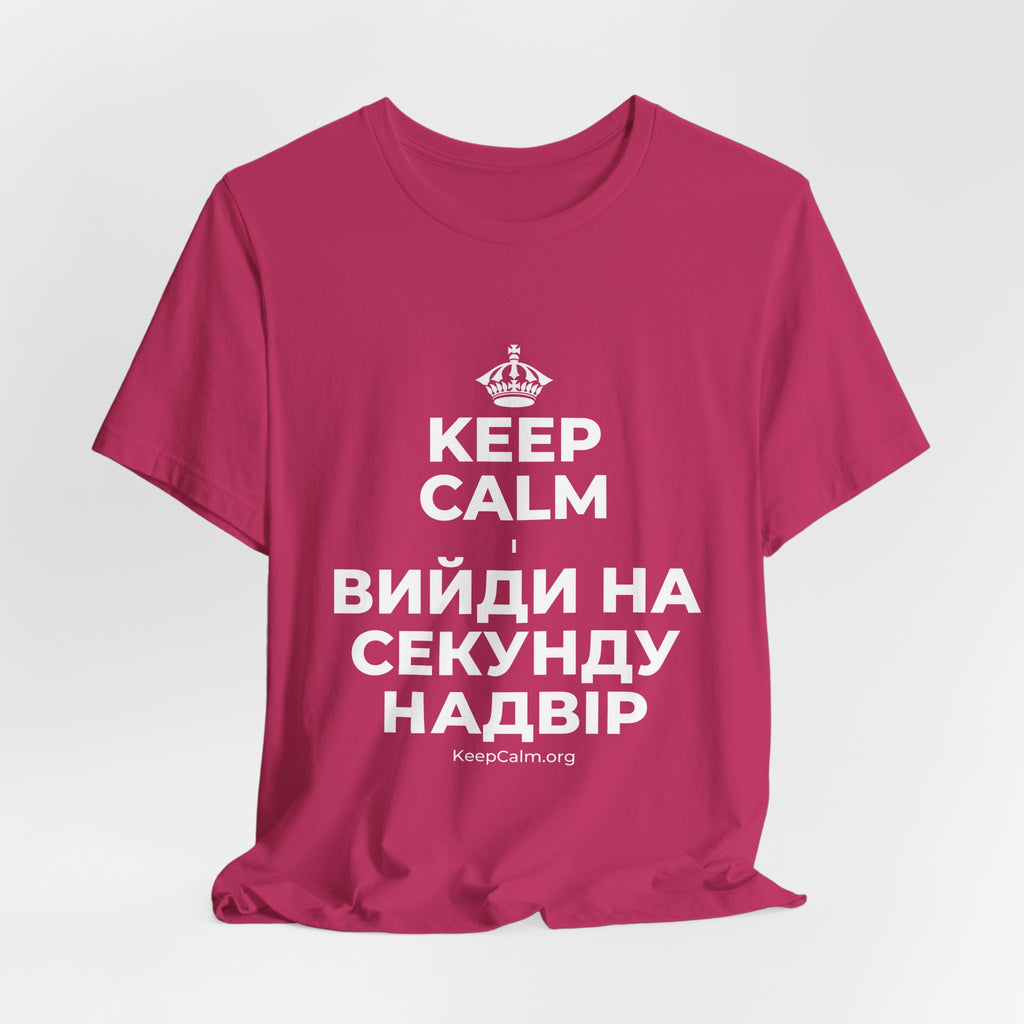 KEEP CALM І ВИЙДИ НА СЕКУНДУ НАДВІР T-Shirt (Baby Blue–Silver)