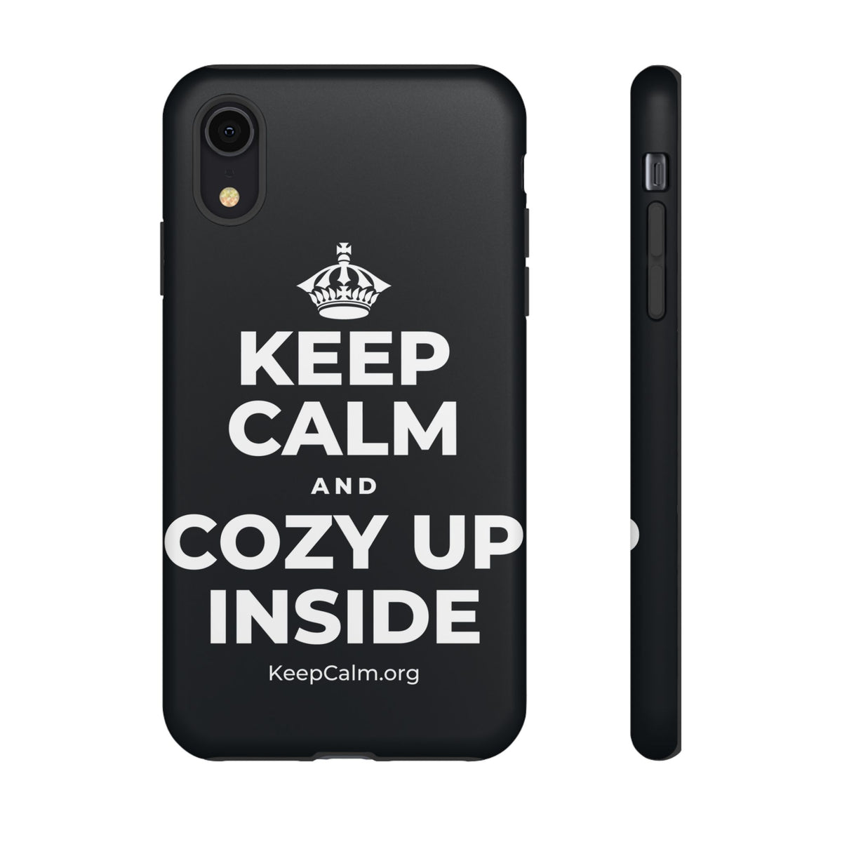 KEEP CALM AND COZY UP INSIDE Phone Case (Dark)