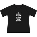 KEEP CALM AND CLOSE THE DOOR Women's Raglan Tee
