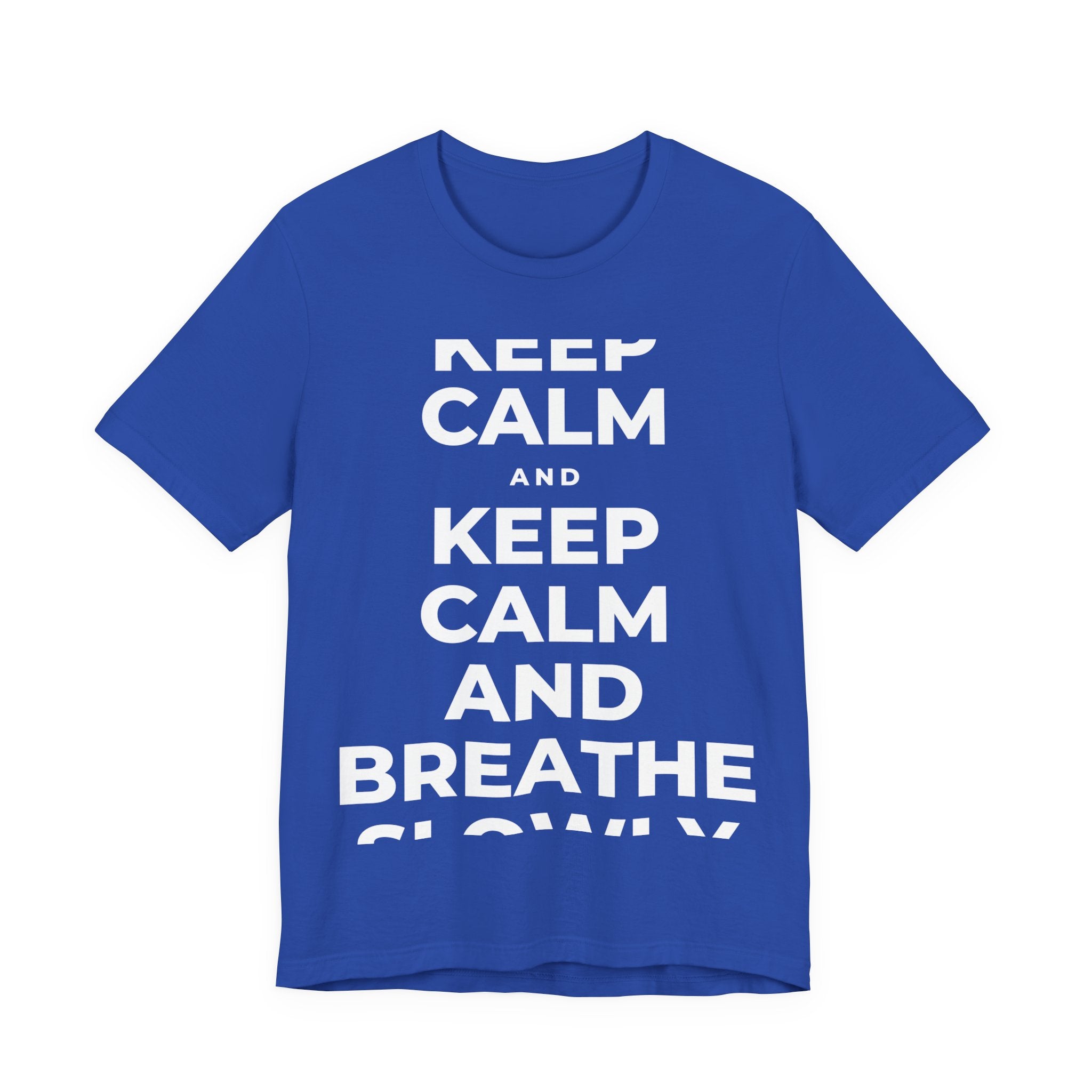 KEEP CALM AND BREATHE SLOWLY T-Shirt (Soft Cream–Heather Mauve)