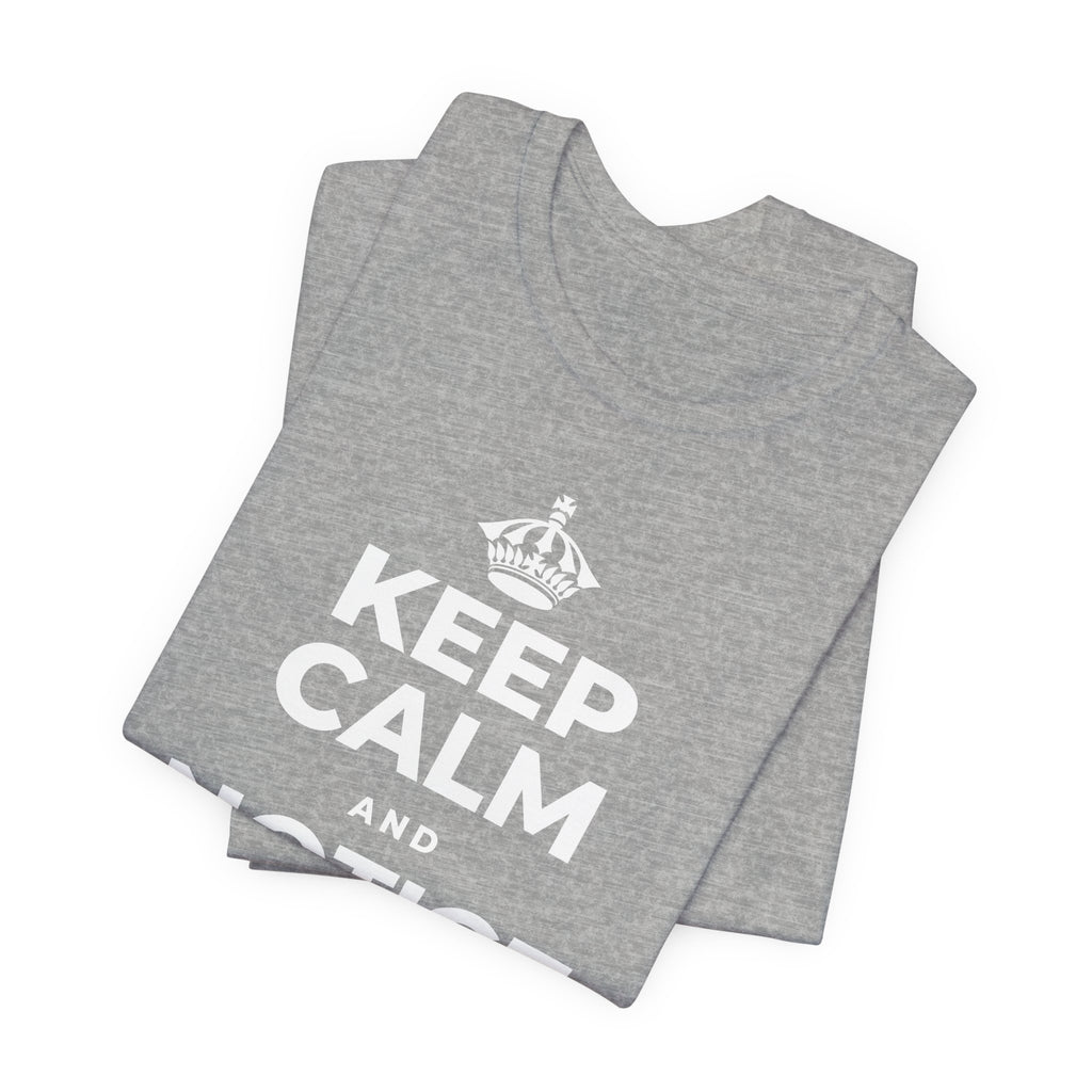 KEEP CALM AND NOTICE THE GOOD T-Shirt (White–Asphalt)