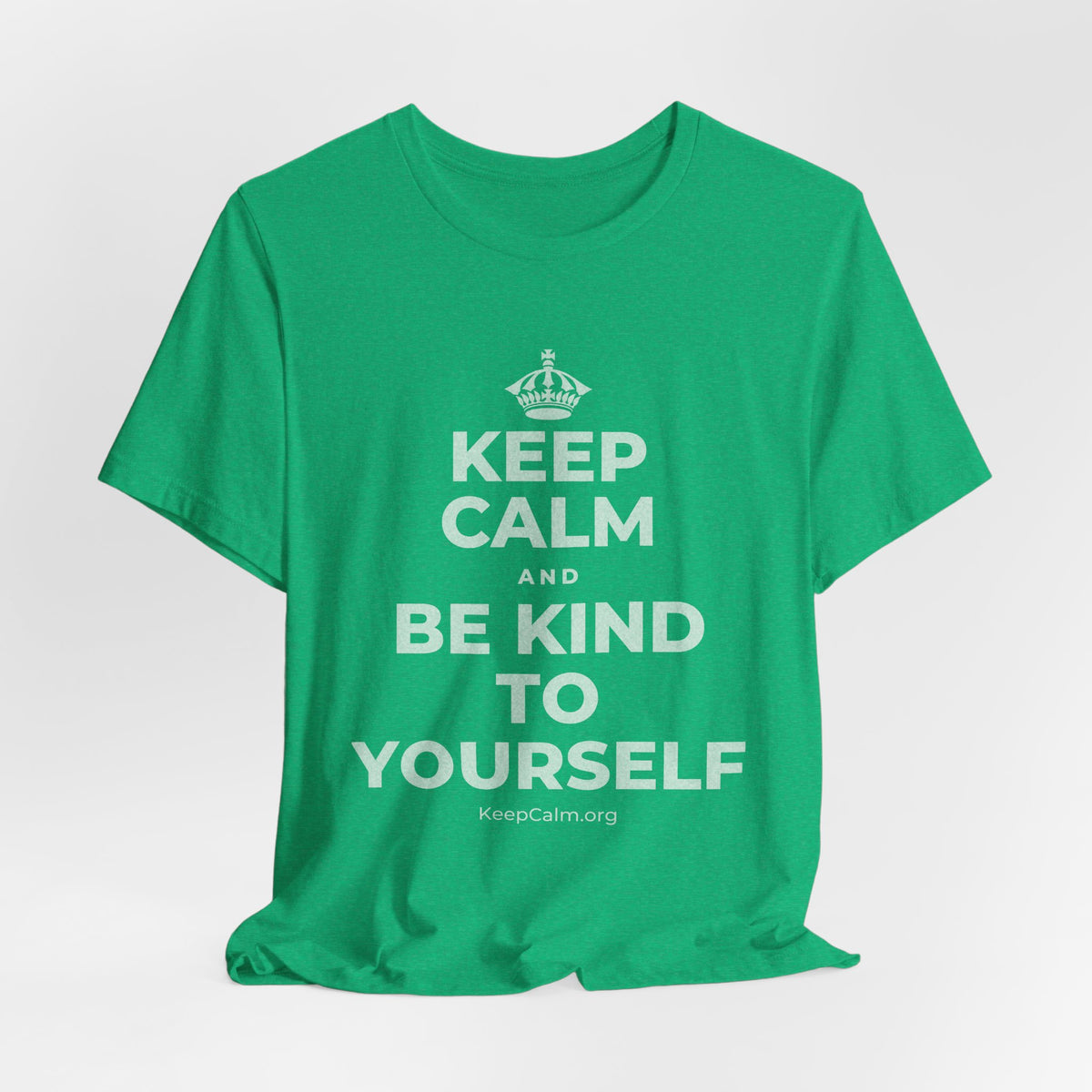 KEEP CALM AND BE KIND TO YOURSELF T-Shirt (Baby Blue–Silver)