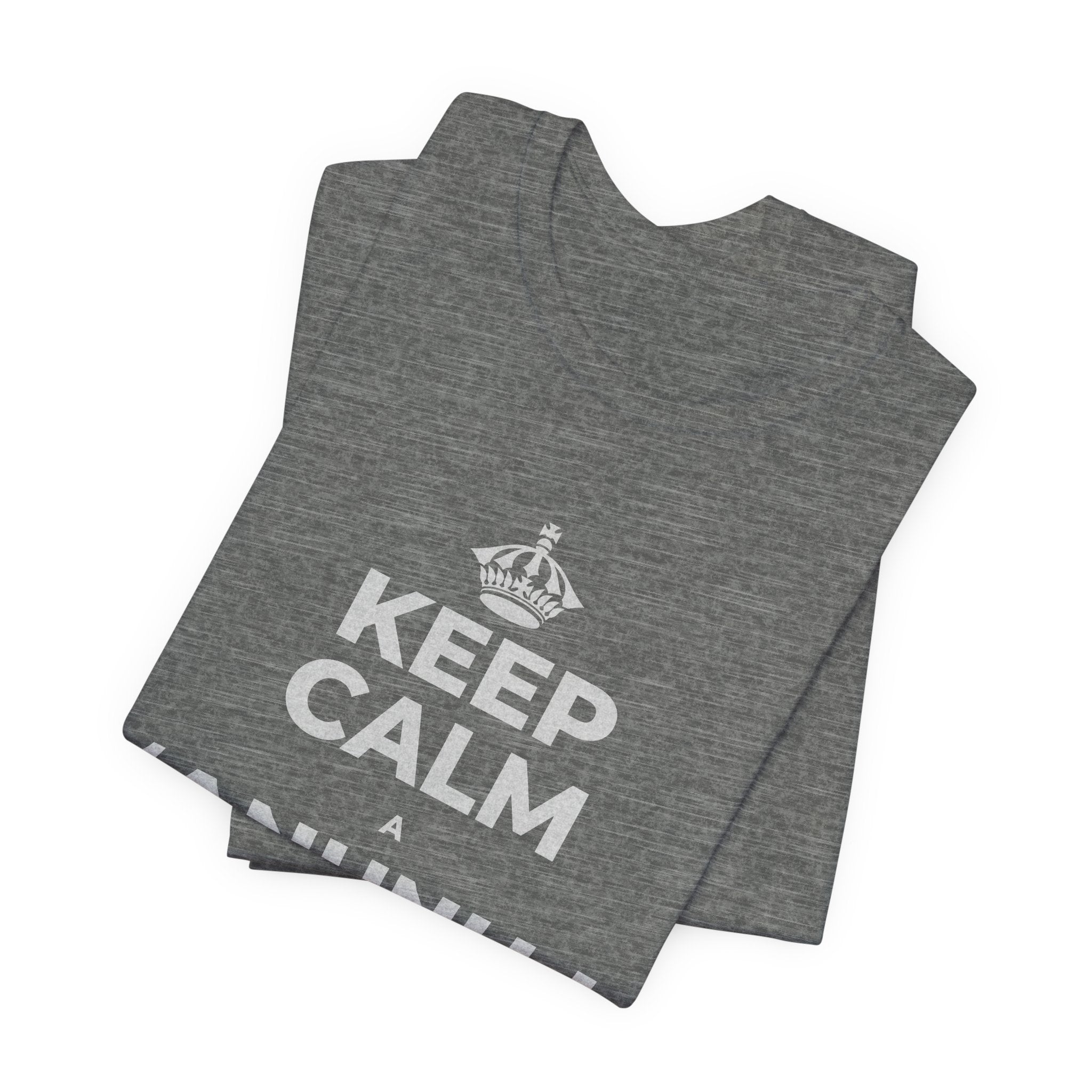 KEEP CALM A ʻANUNU I KEKAHI MANAWA T-Shirt (Baby Blue–Silver)