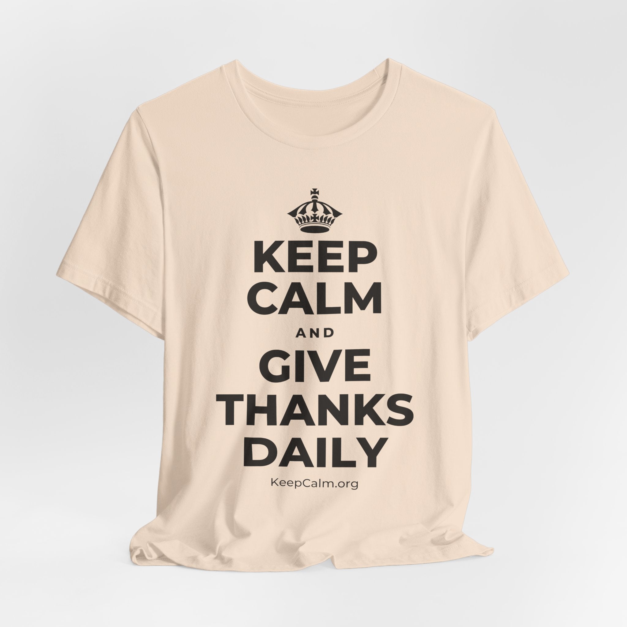 KEEP CALM AND GIVE THANKS DAILY T-Shirt (Soft Cream–Heather Mauve)