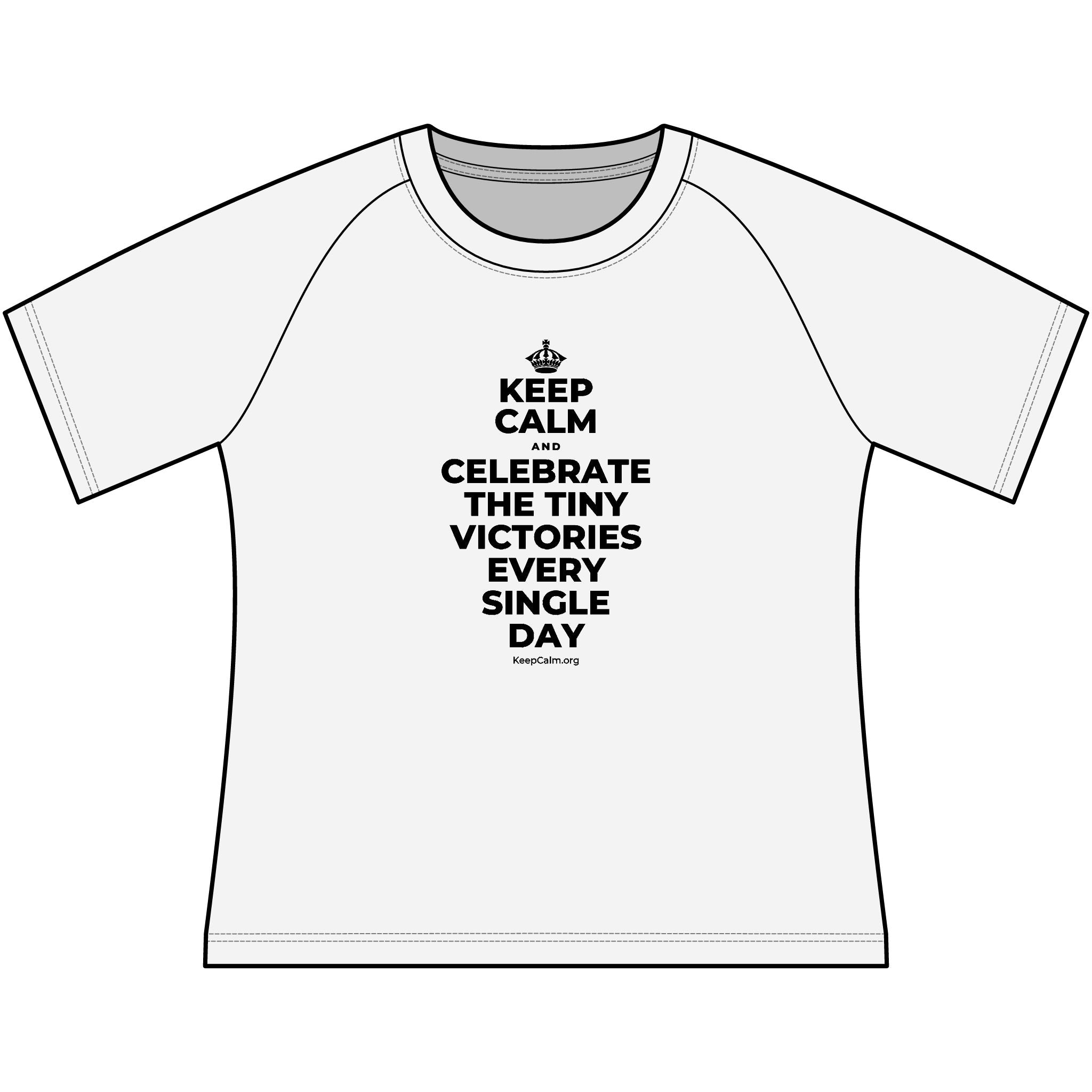 KEEP CALM AND CELEBRATE THE TINY VICTORIES EVERY SINGLE DAY Women's Raglan Tee