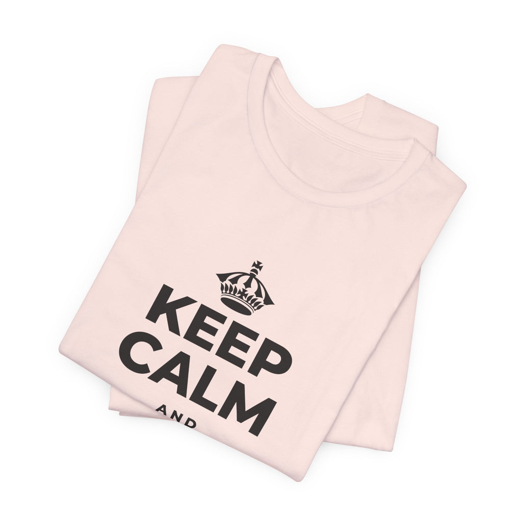 KEEP CALM AND GET HIGH ON LIFE T-Shirt (Soft Cream–Heather Mauve)