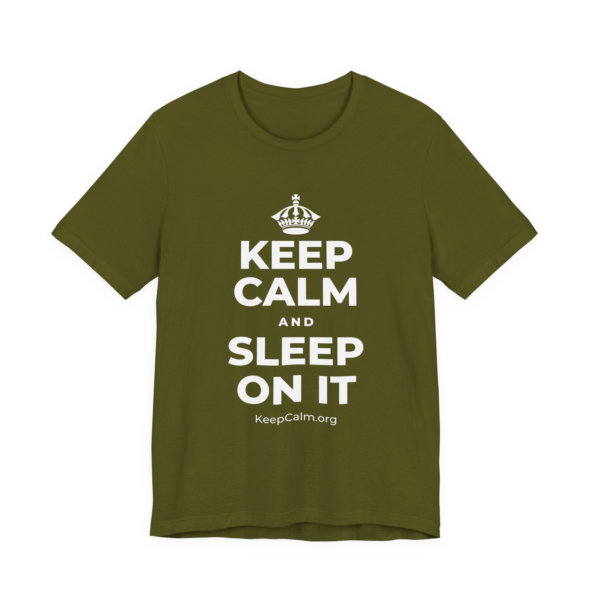 KEEP CALM AND SLEEP ON IT T-Shirt (Baby Blue–Silver)
