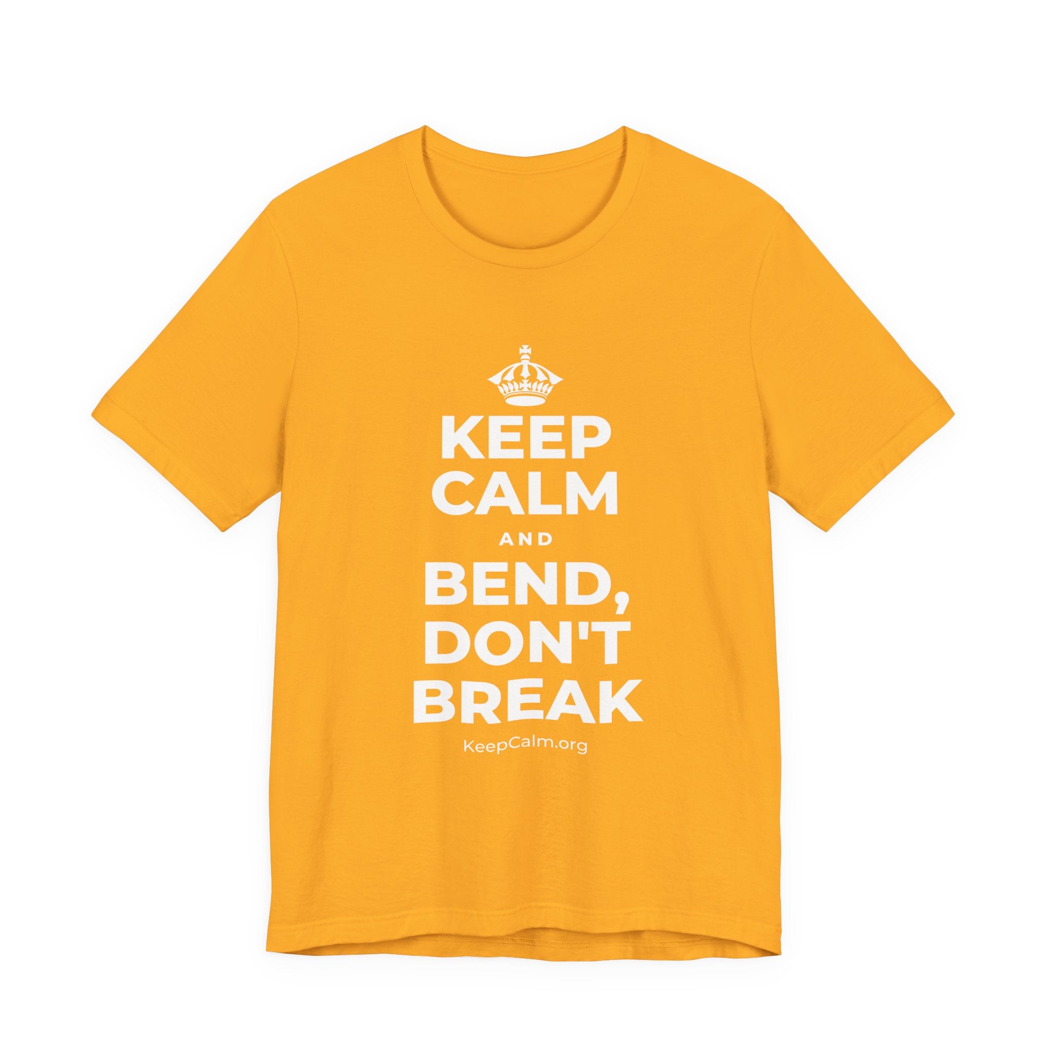 KEEP CALM AND BEND, DON'T BREAK T-Shirt (Baby Blue–Silver)