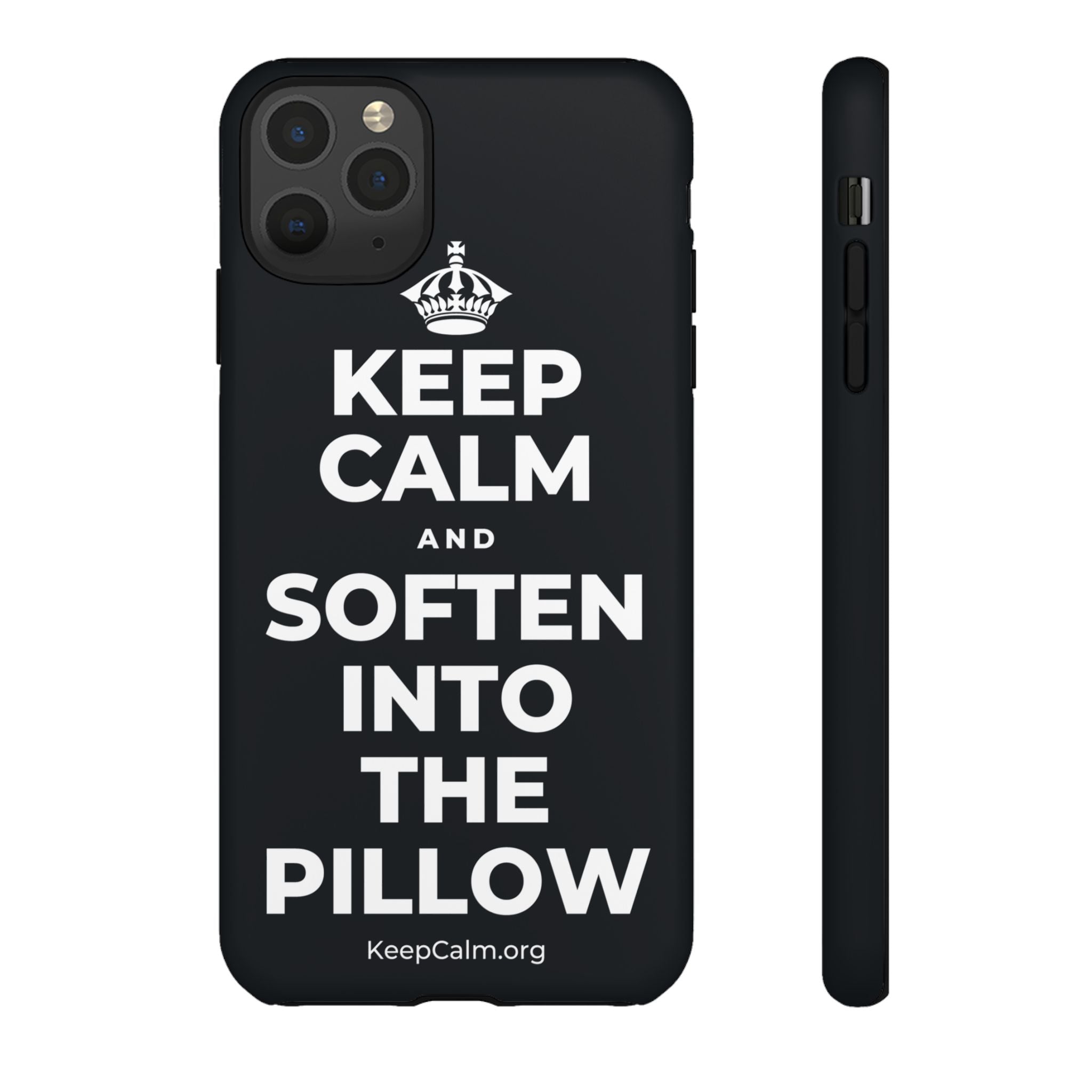 KEEP CALM AND SOFTEN INTO THE PILLOW Phone Case (Dark)