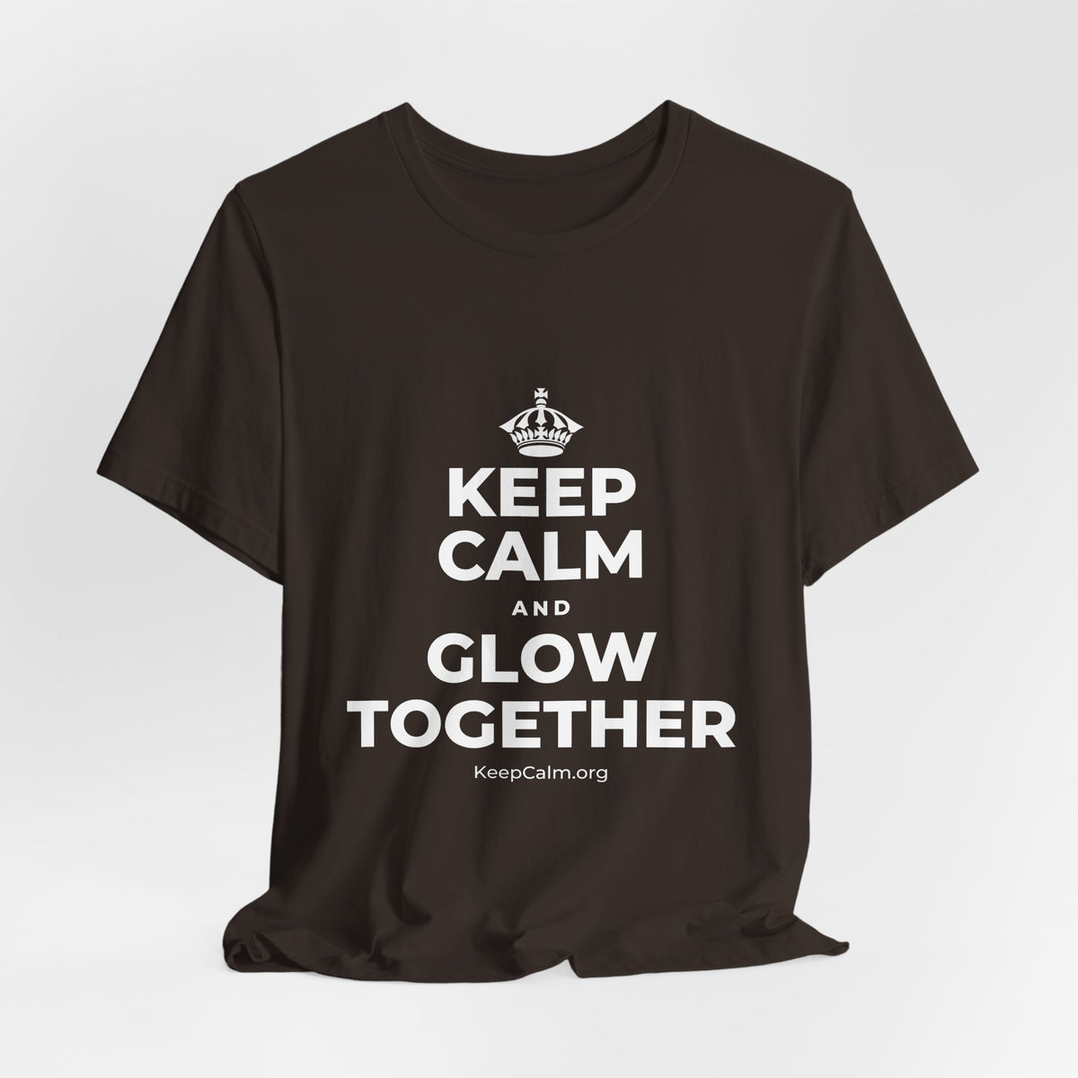 KEEP CALM AND GLOW TOGETHER T-Shirt (Soft Cream–Heather Mauve)