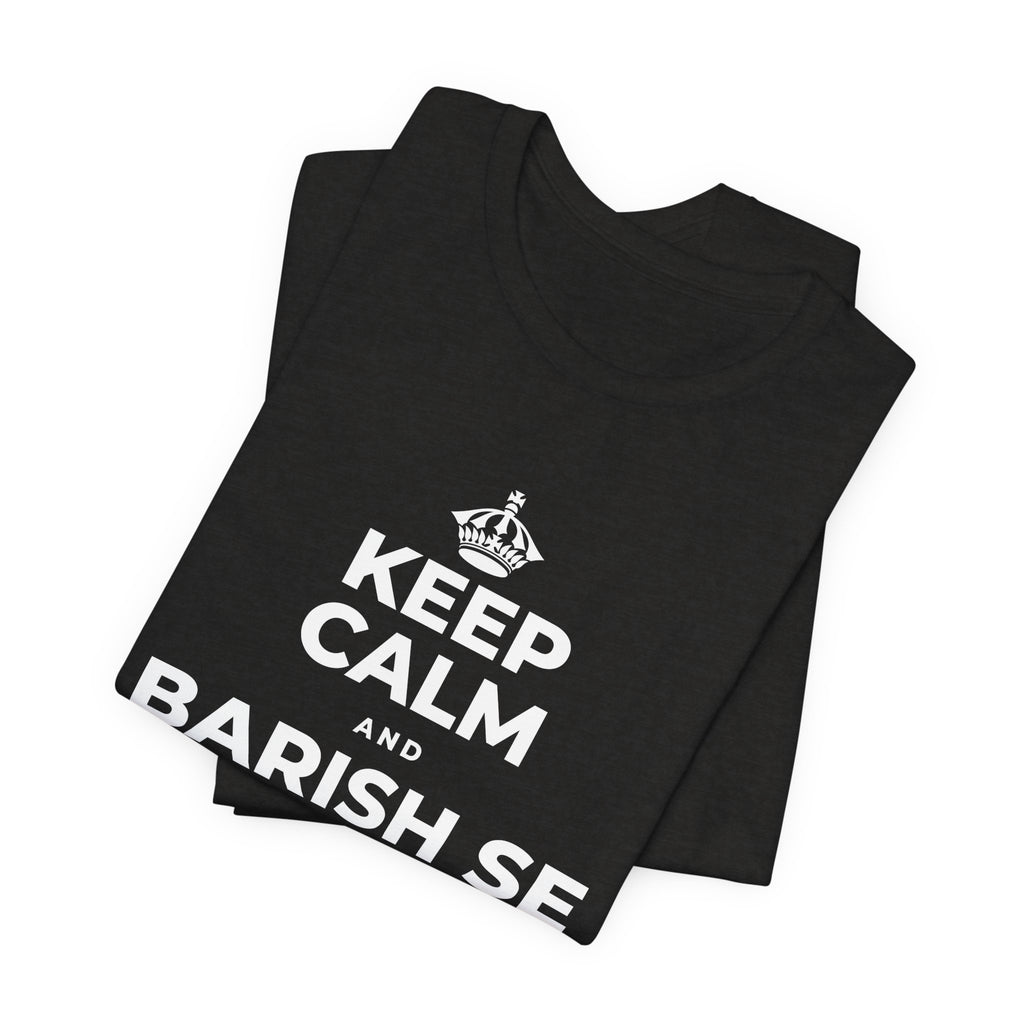 KEEP CALM AND BARISH SE CHEEZEIN BADHTI HAIN T-Shirt (Soft Cream–Heather Mauve)