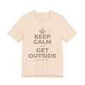 KEEP CALM AND GET OUTSIDE T-Shirt (Soft Cream–Heather Mauve)