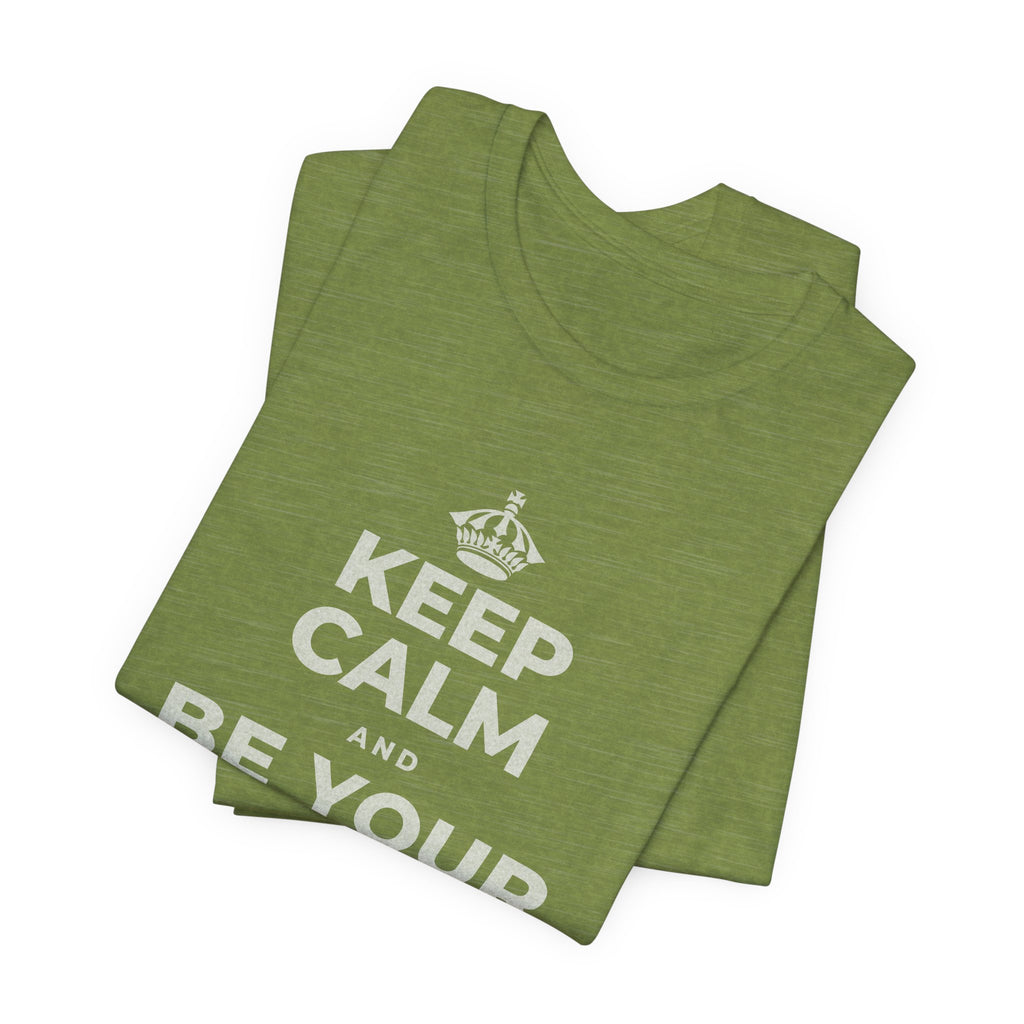 KEEP CALM AND BE YOUR OWN VALENTINE T-Shirt (Baby Blue–Silver)