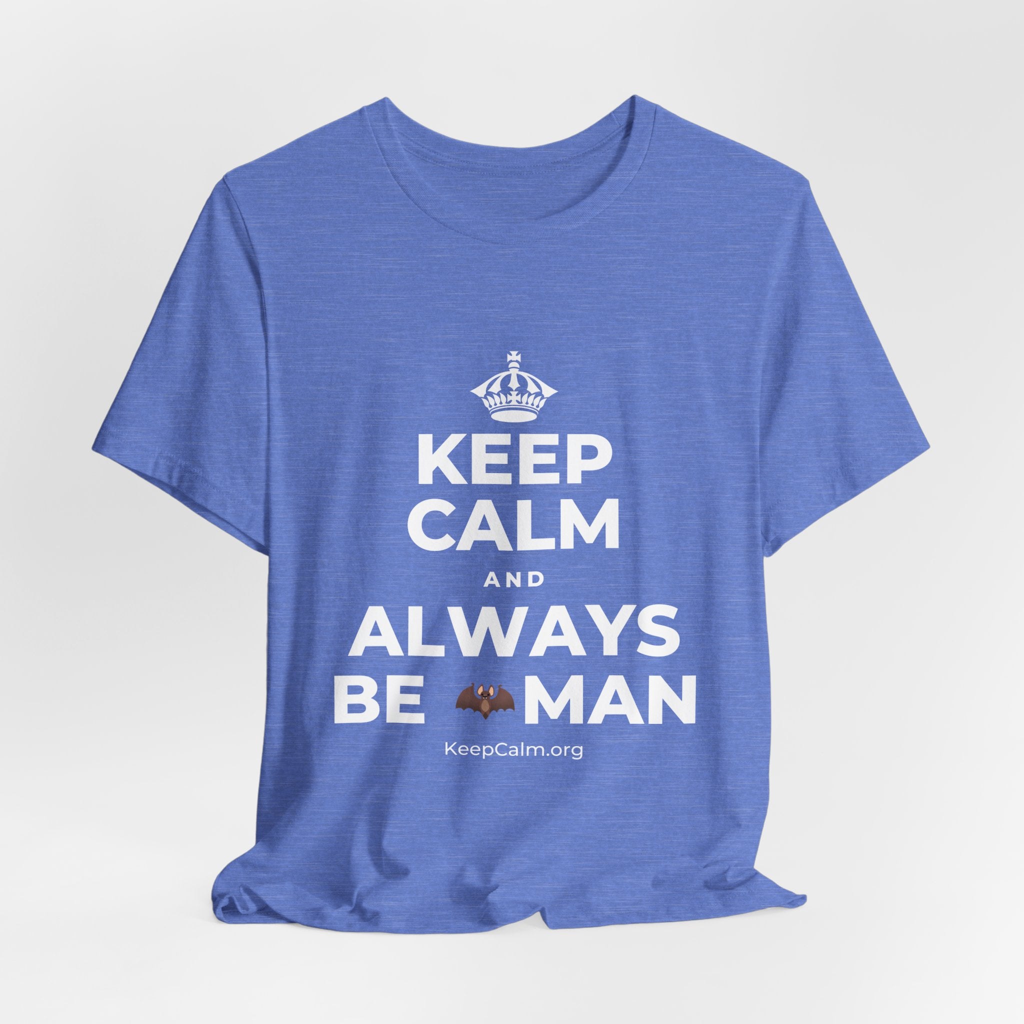 KEEP CALM AND ALWAYS BE 🦇MAN T-Shirt (Soft Cream–Heather Mauve)