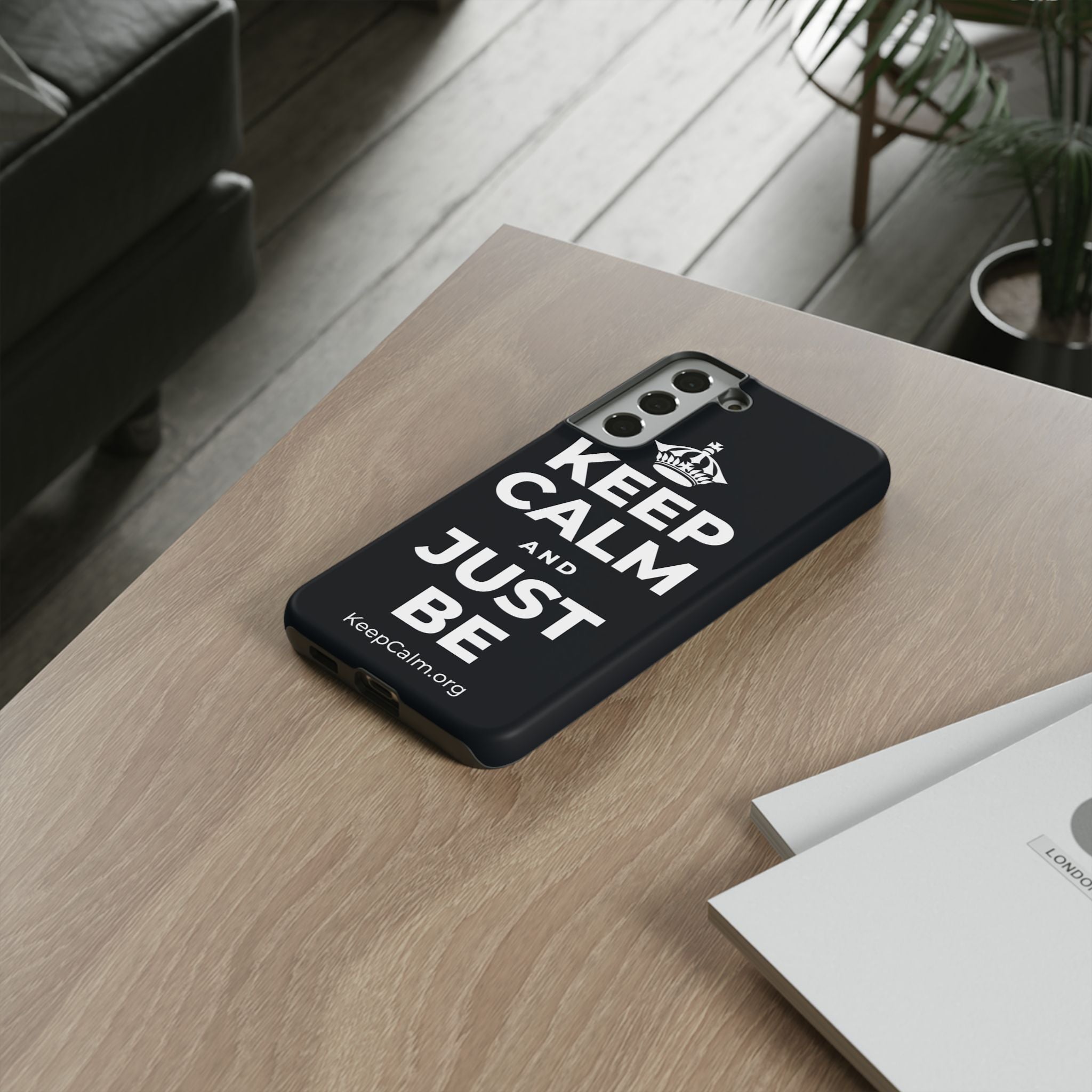 KEEP CALM AND JUST BE Phone Case (Dark)