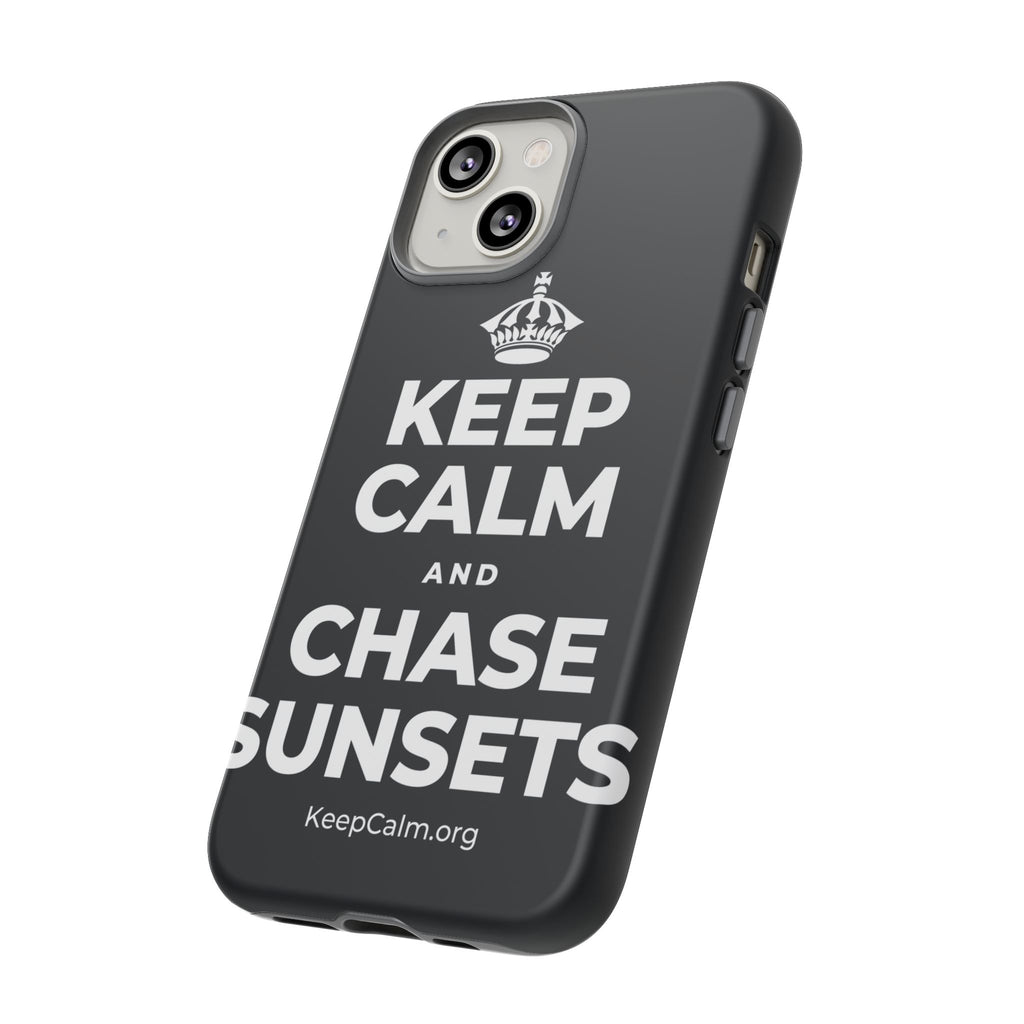 KEEP CALM AND CHASE SUNSETS Phone Case (Dark)