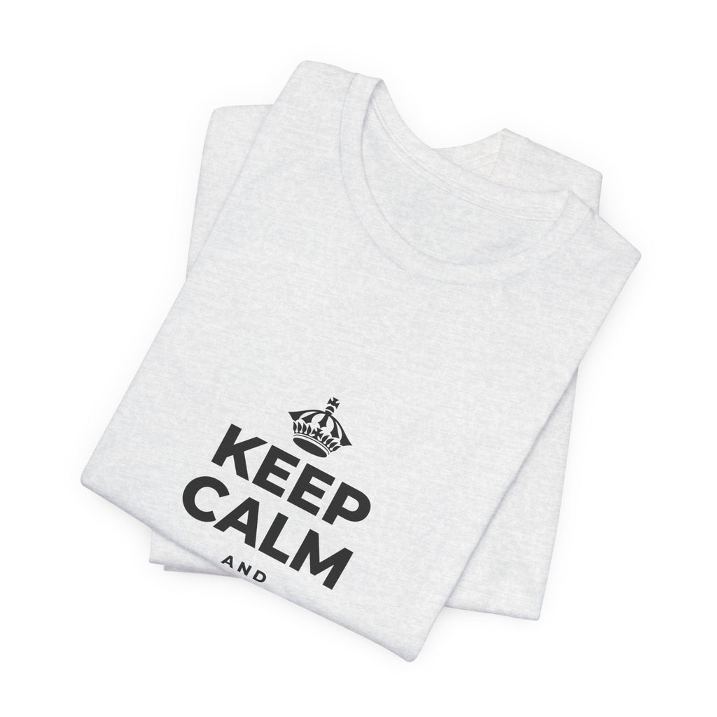 KEEP CALM AND CHASE GREATNESS T-Shirt (Soft Cream–Heather Mauve)